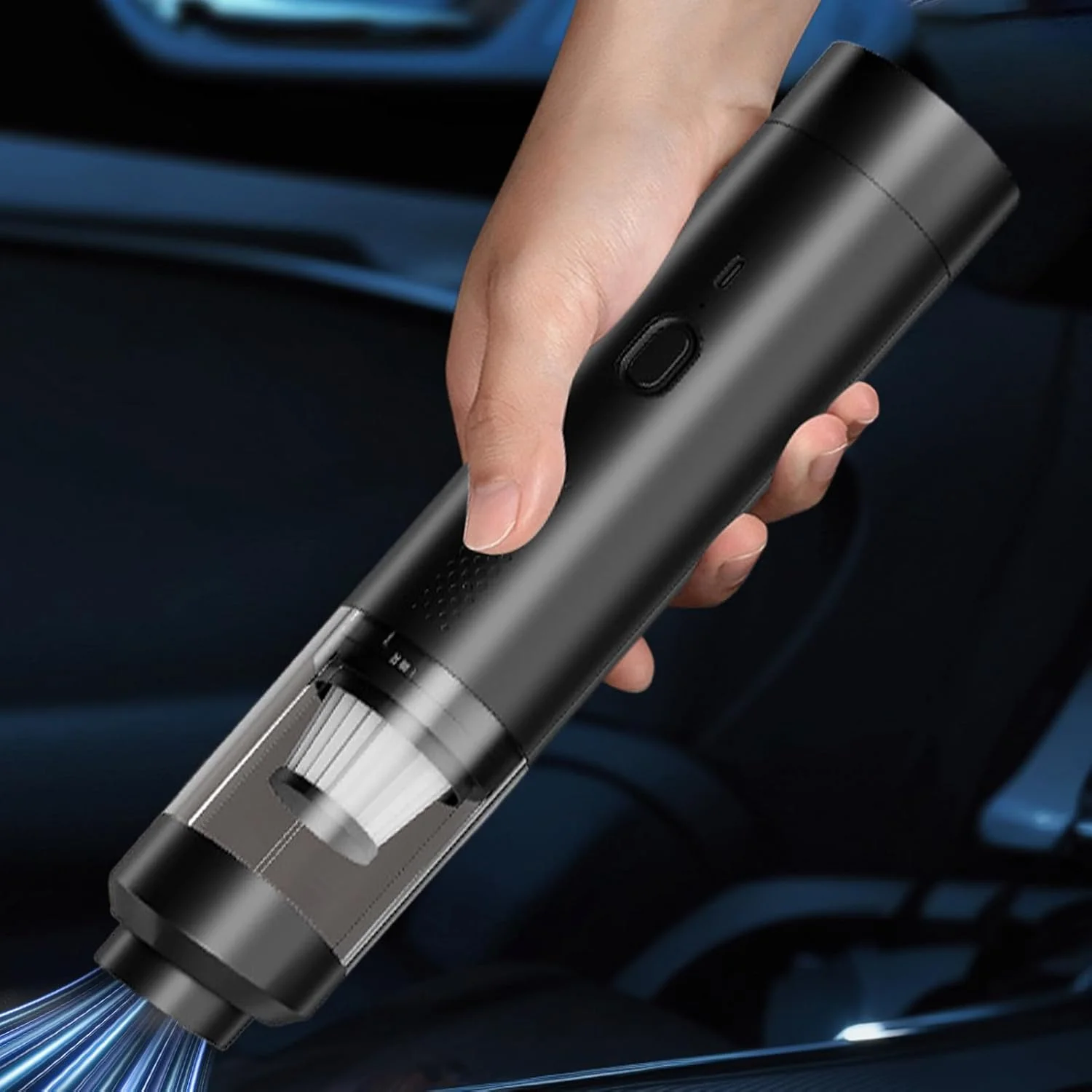 جاروبرقی دستی شارژی، گردگیر هوا - گردگیر هوای 200 واتی پرقدرت قابل حمل 19000PA برای تمیز کردن مو، گرد و غبار ماشین، فرش، کف و خانه