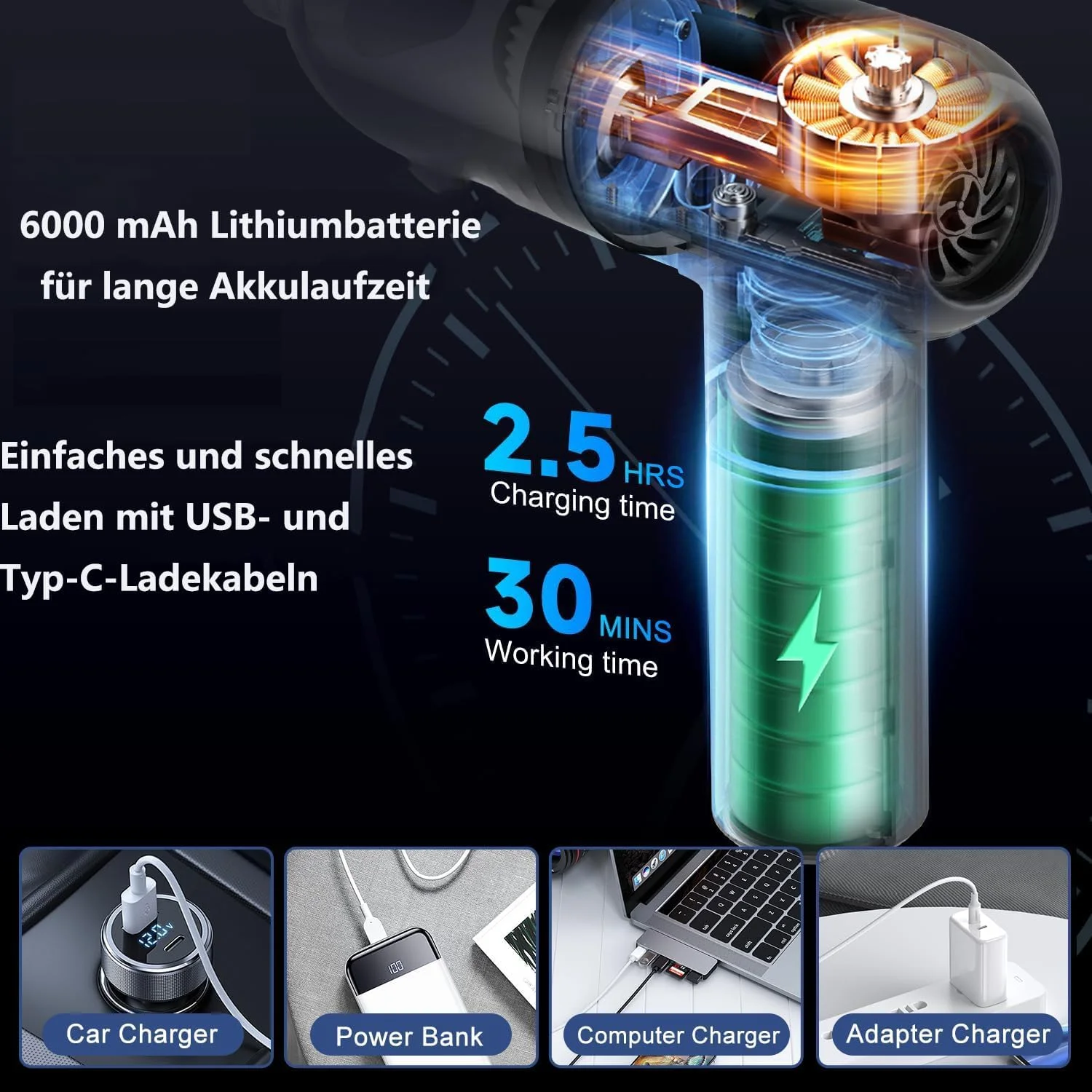 جاروبرقی دستی، جاروبرقی دستی 3 در 1 با قدرت 25000 پاسکال، بدون سیم با نشانگر باتری، جاروبرقی قدرتمند 3 سرعته برای خودرو، جاروبرقی کوچک قابل شارژ برای خودرو، خانه و تمیز کردن موی حیوانات خانگی