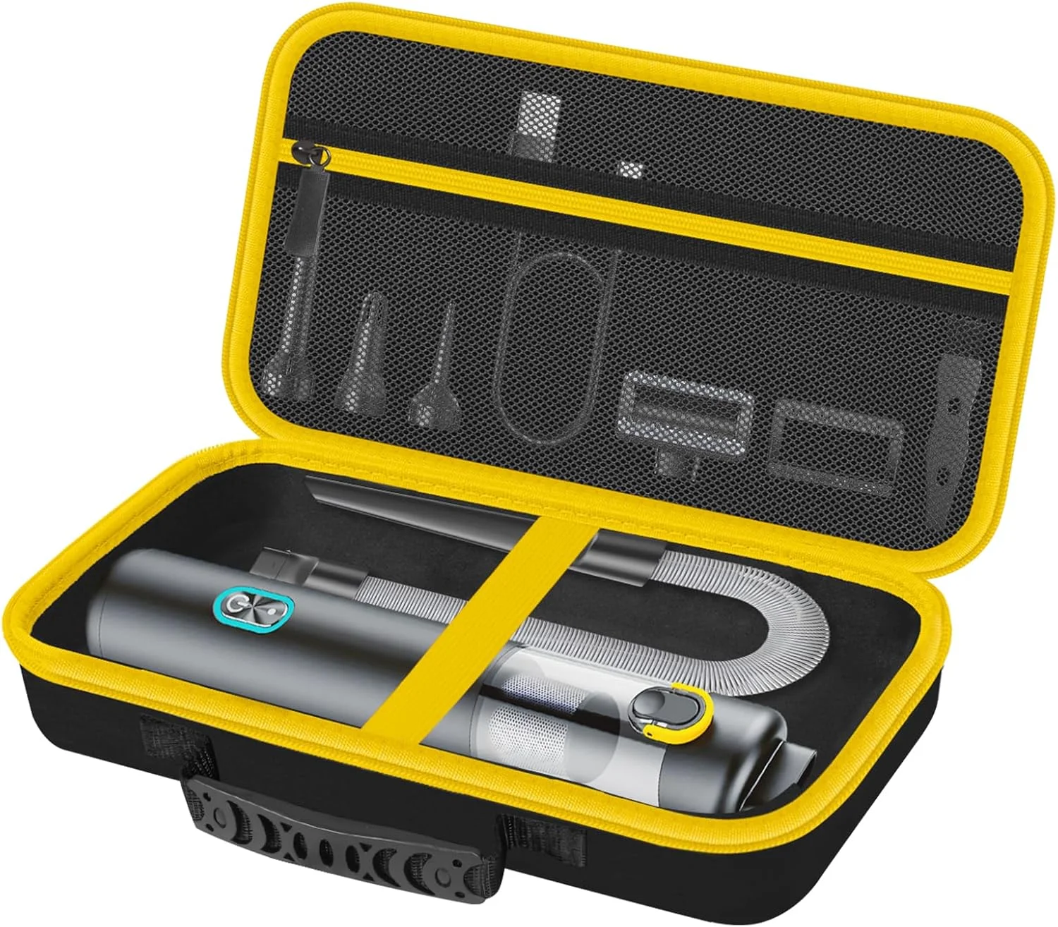 کیف نگهداری جاروبرقی خودرو فانتیک اسلیم V8 Apex / V8 Mate / V10 Apex / V10 Mate - کیف حمل جاروبرقی دستی شارژی برای مسافرت، مشکی/زرد (فقط کیف)