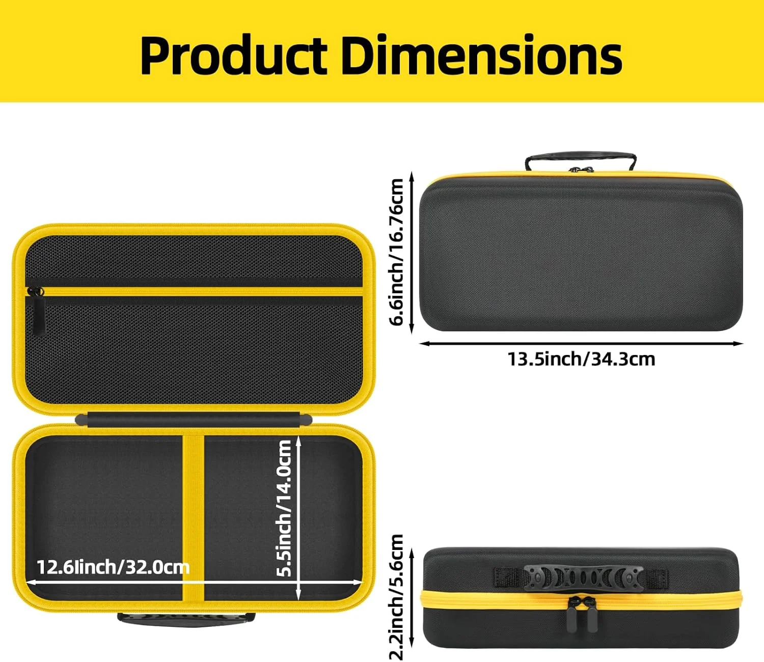 کیف نگهداری جاروبرقی خودرو فانتیک اسلیم V8 Apex / V8 Mate / V10 Apex / V10 Mate - کیف حمل جاروبرقی دستی شارژی برای مسافرت، مشکی/زرد (فقط کیف)