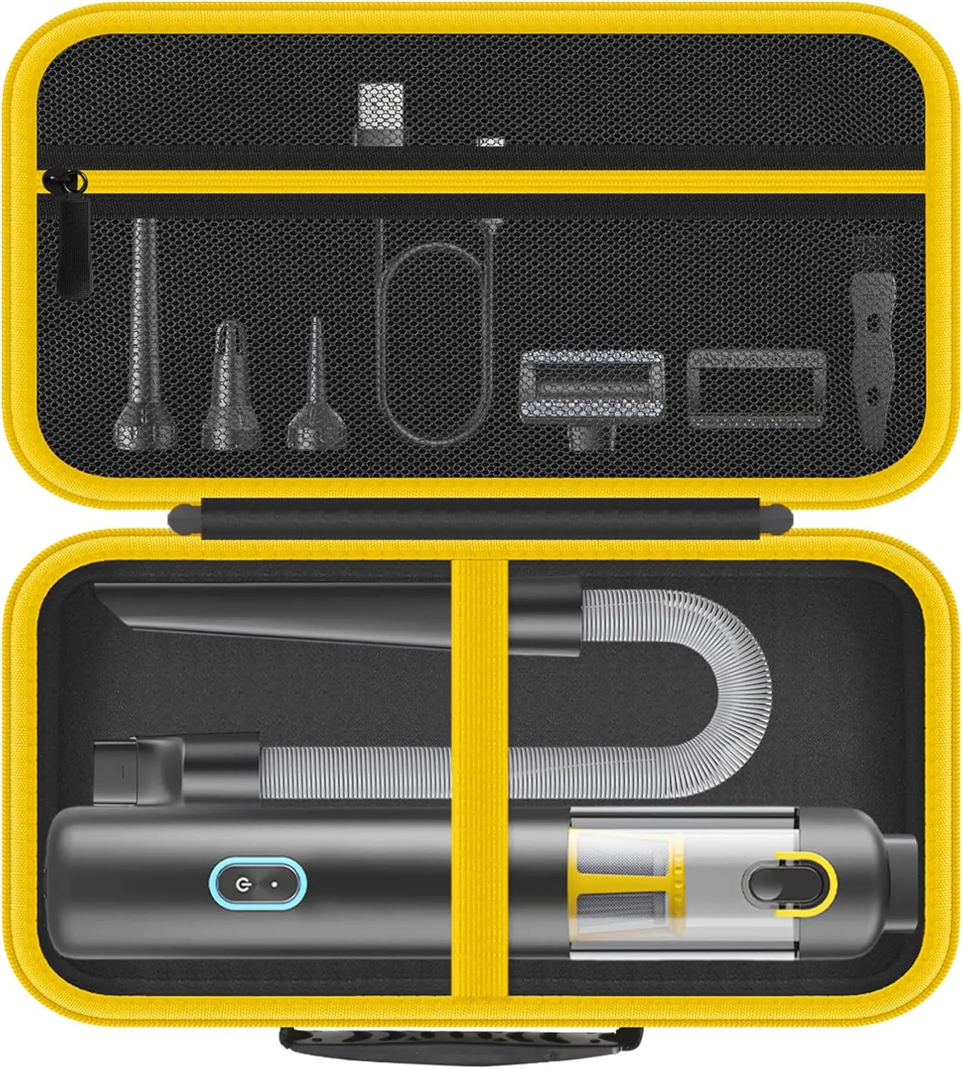 کیف نگهداری جاروبرقی خودرو فانتیک اسلیم V8 Apex / V8 Mate / V10 Apex / V10 Mate - کیف حمل جاروبرقی دستی شارژی برای مسافرت، مشکی/زرد (فقط کیف)