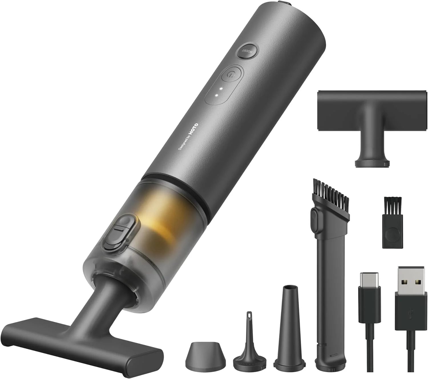 جاروبرقی خودرو HOTO، جاروبرقی شارژی و دمنده هوا 20000Pa، جاروبرقی دستی قابل حمل 6 در 1، دارای 5 نازل برای خودرو، خانه، دفتر