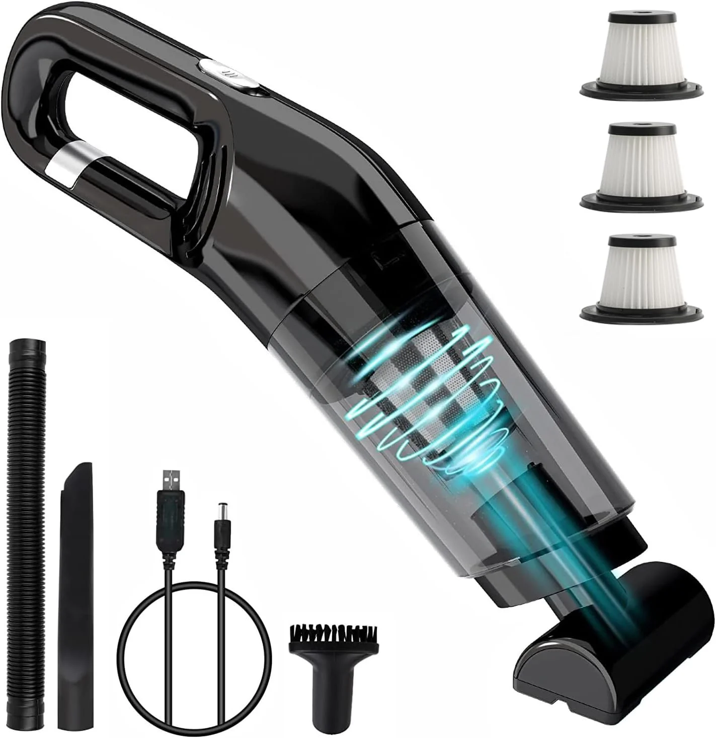 جاروبرقی دستی بی سیم iFCOW، جاروبرقی قابل حمل با قدرت مکش قوی 10000 پاسکال 120 وات، مناسب برای تمیز کردن ماشین، خانه و کیبورد