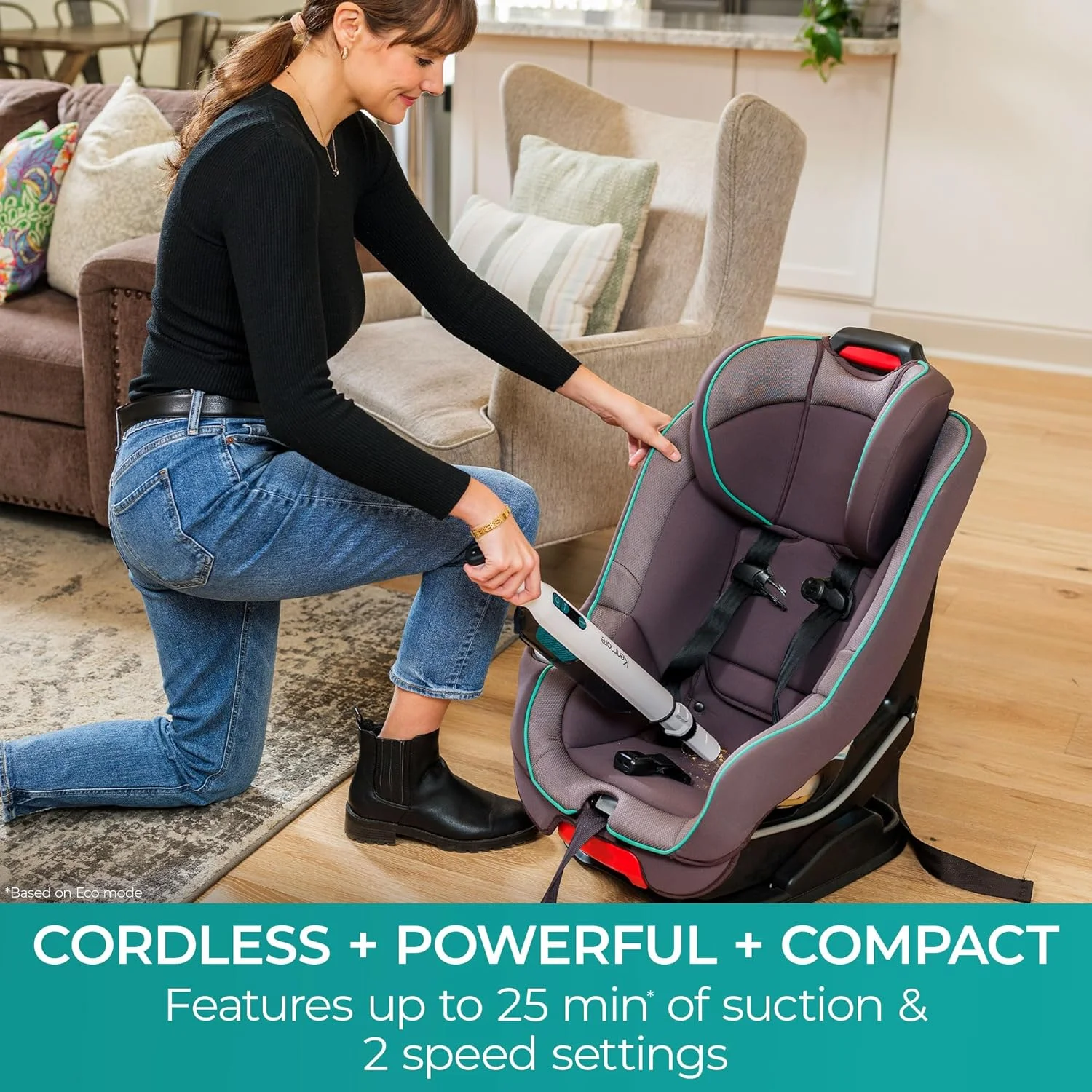 جاروبرقی دستی بی سیم کنمور HV3005، 11.1 ولت، سبک وزن، چند منظوره و قابل حمل، مکش قدرتمند با کنترل قدرت 2 سرعته برای موی حیوانات خانگی، تخلیه آسان با یک لمس برای ماشین و خانه