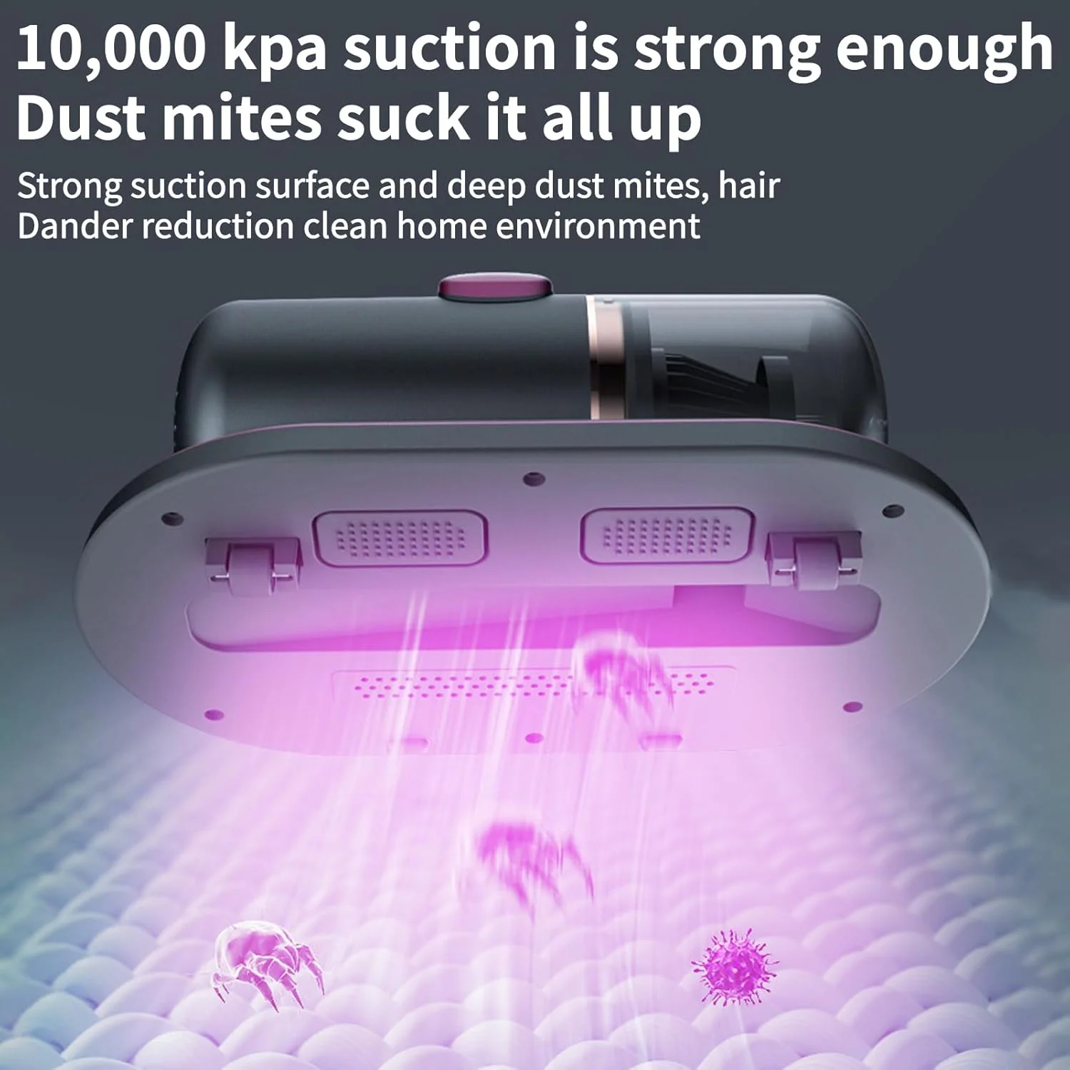 دستگاه کنترل کنه Lukione، جاروبرقی تخت خواب، دستگاه بی سیم حذف کنه، جاروبرقی تشک دستی، دستگاه پاک کننده بی سیم، برای تخت، مبل، فرش (بنفش)