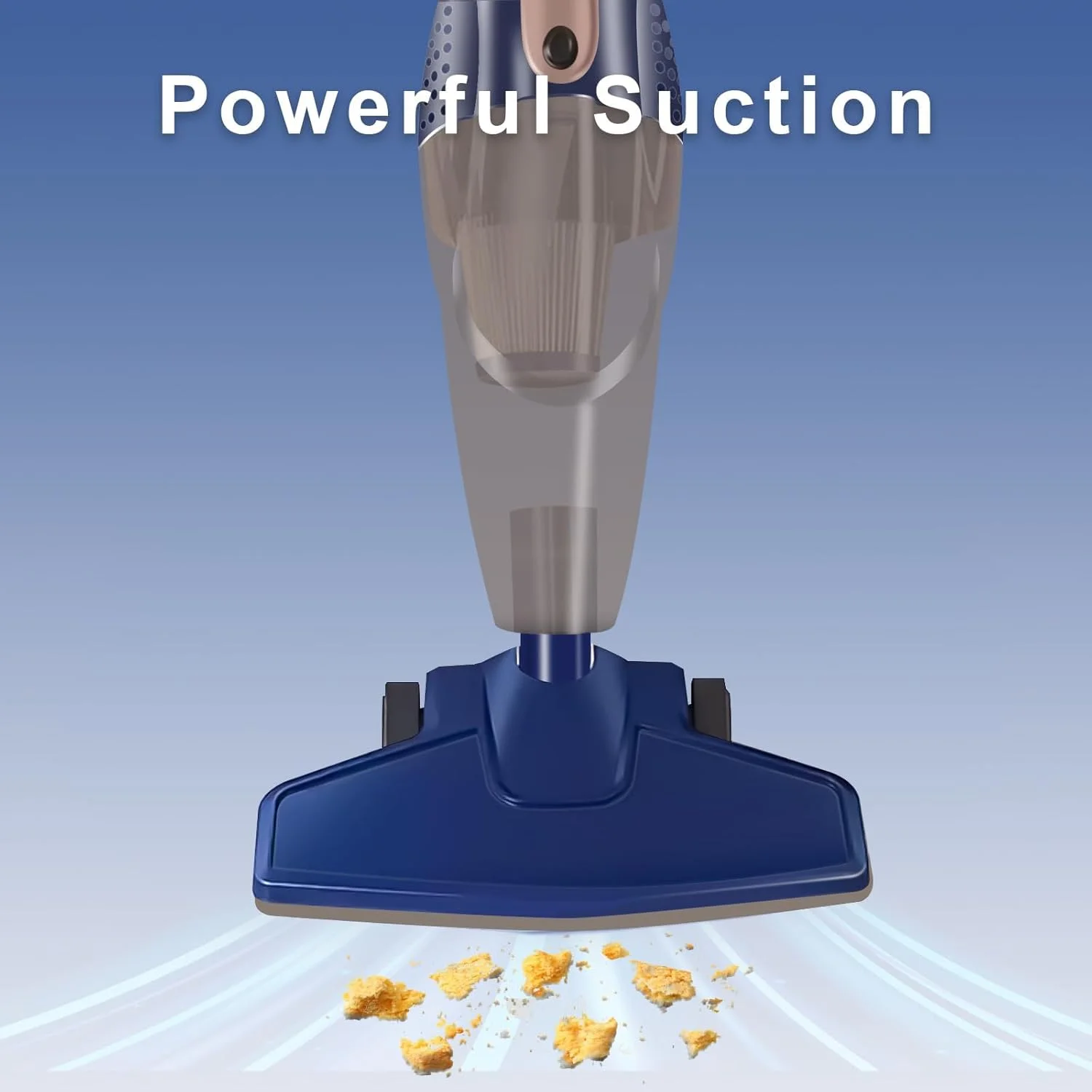 جاروبرقی قدرتمند LUMINS | جاروبرقی قابل تنظیم با مکش قوی | دستی و عصایی، جداشدنی، سیم 5 متری، سبک وزن، ظرفیت 0.5 لیتری، سیستم فیلتراسیون مرکزی - ایده آل برای ماشین، خانه، آشپزخانه و مو