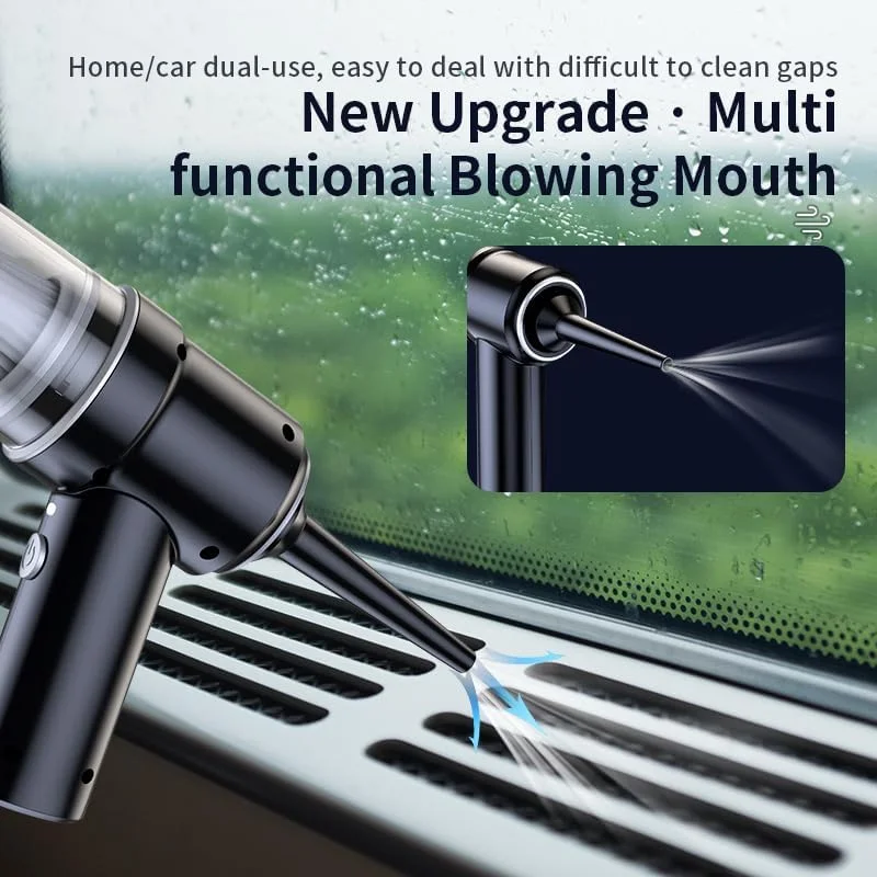 جاروبرقی کوچک دستی قابل حمل و ارتقا یافته 2024، گردگیر برقی و بی‌سیم با چراغ LED، جاروبرقی کوچک 2 در 1 قابل شارژ 4.5K PA برای خودرو، صفحه کلید و کامپیوتر