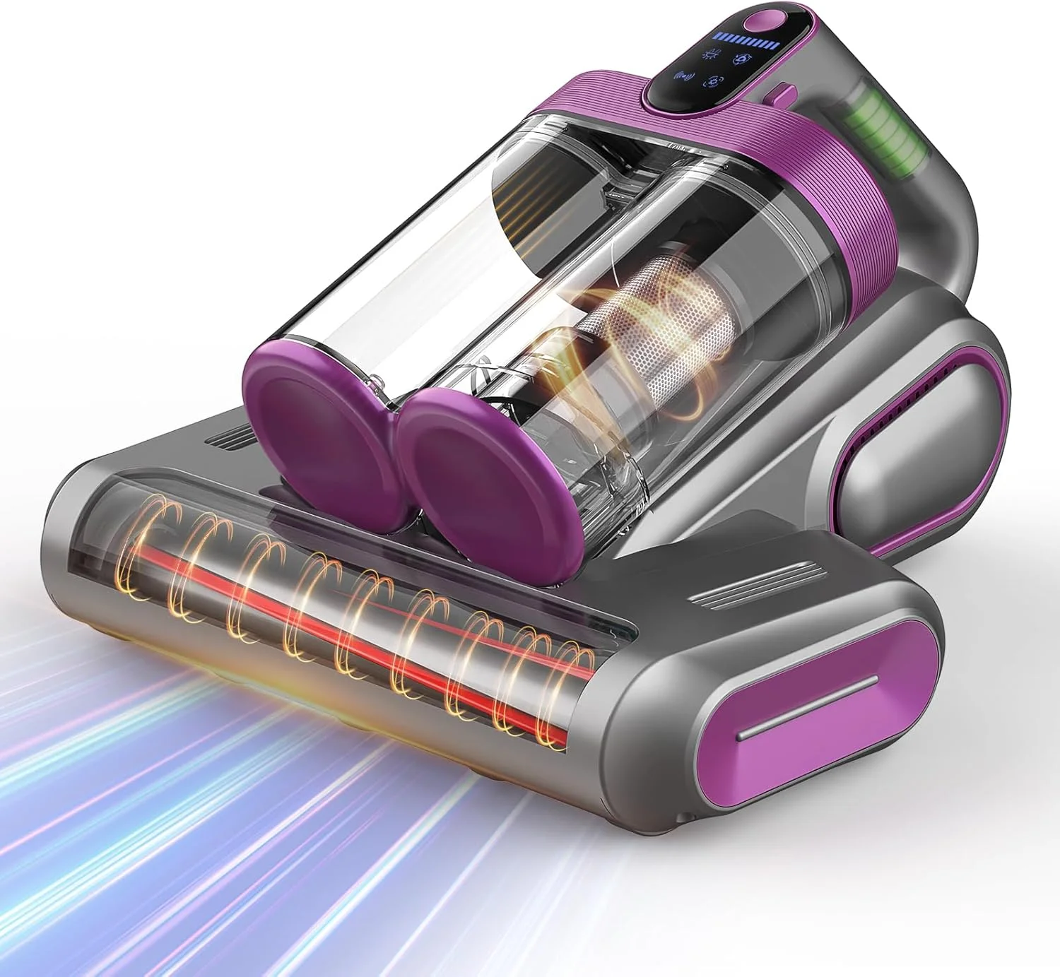 جاروبرقی تشک خواب بی سیم 16Kpa، جاروبرقی دستی با نور UV-C 253.7 نانومتری، فیلتر HEPA و التراسونیک، جاروبرقی قابل حمل برای تخت، مبل، کاناپه، تخت نوزاد، هدیه تولد برای زنان و مردان