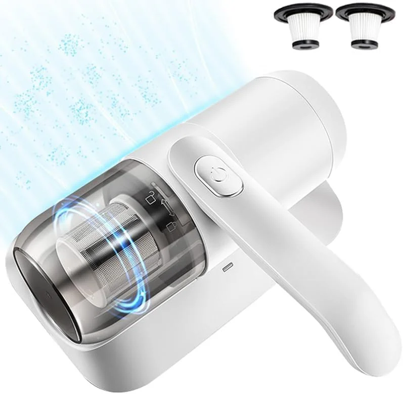 جاروبرقی تشک مکس هوم، جاروبرقی UV تختخواب، مکش قدرتمند 12KPa با فیلتر HEPA، تمیز کننده عمیق تشک دستی برای تمیز کردن موثر تخت، تشک، بالش، مبل، فرش