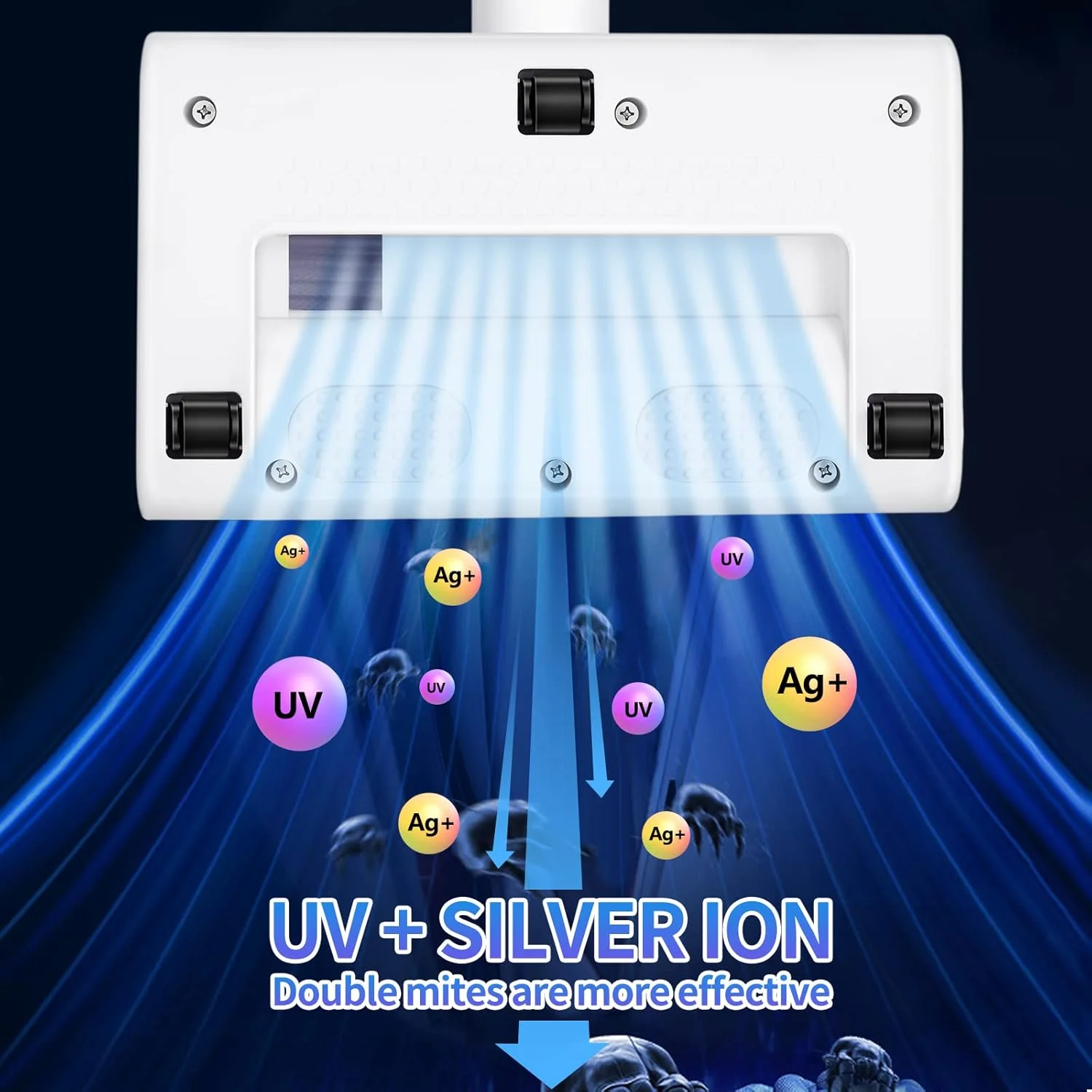 جاروبرقی تشک، جاروبرقی دستی UV برای تخت، دستگاه حذف کنه بی سیم برای بالش، ملحفه، تشک، مبل، اسباب بازی های پولیشی و سایر سطوح پارچه ای