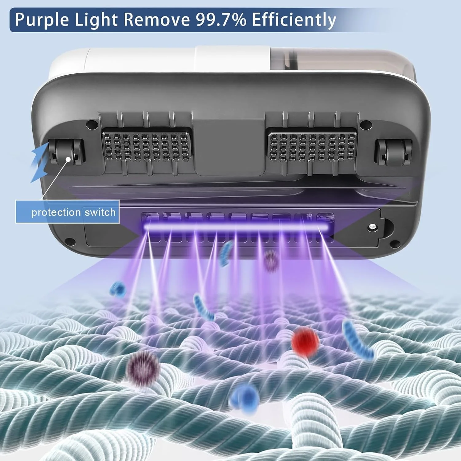 جاروبرقی تشک مکس هوم، جاروبرقی UV تختخواب، مکش قدرتمند 12KPa با فیلتر HEPA، تمیز کننده عمیق تشک دستی برای تمیز کردن موثر تخت، تشک، بالش، مبل، فرش