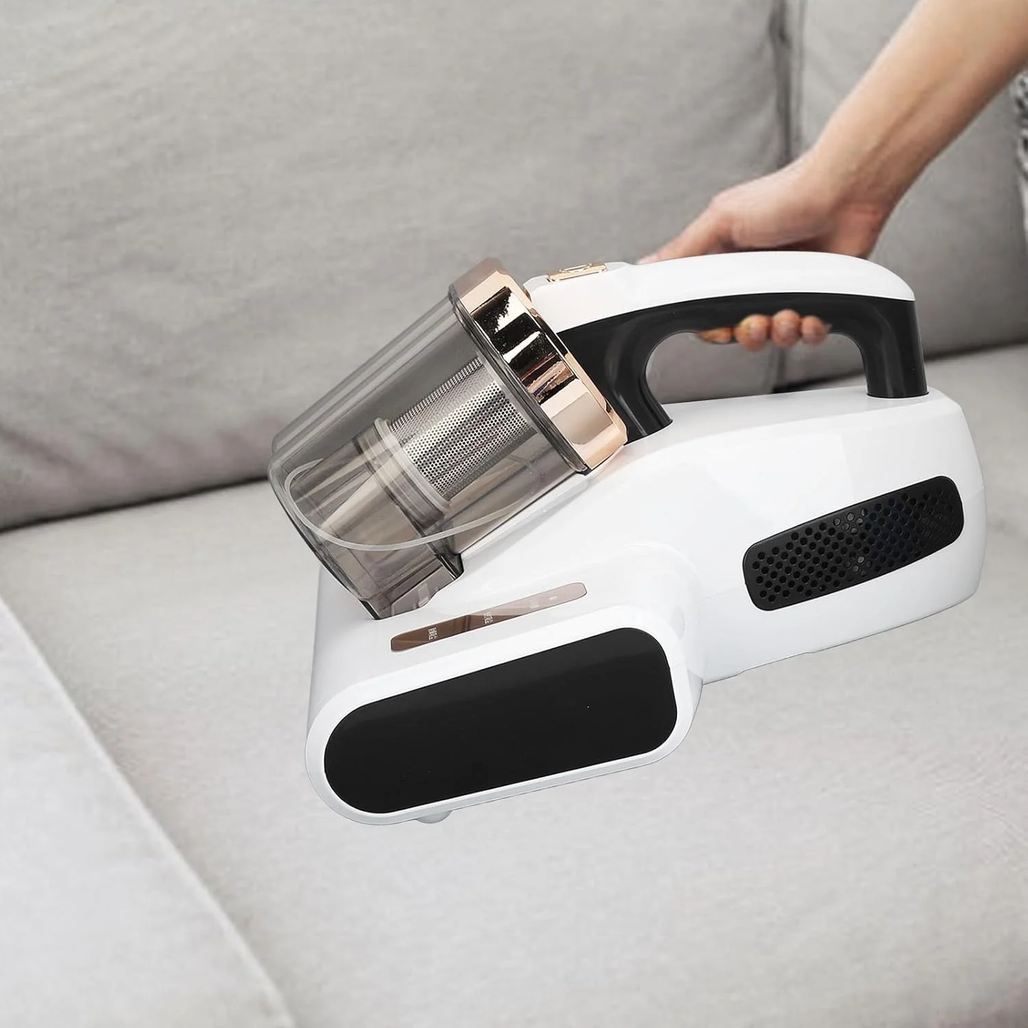 جاروبرقی تشک، جاروبرقی دستی قدرتمند 20000Pa، تمیز کننده و حذف کننده موثر گرد و غبار، جاروبرقی تخت خواب بی سیم 2000mAh برای بالش، تخت نوزاد، مبل، فرش خانه