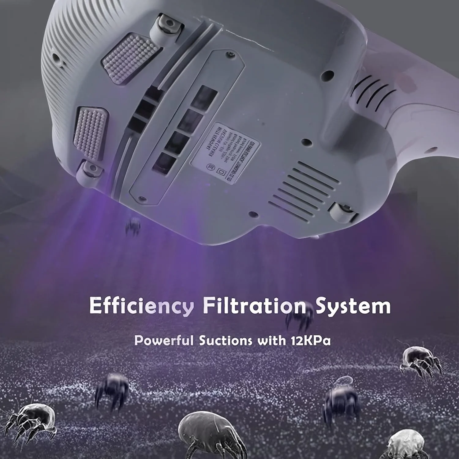 جاروبرقی تشک برای حذف کنه، مکنده قوی، جاروبرقی UV دستی تخت، دستگاه تمیز کننده بی سیم با مکش قدرتمند، به طور موثر گرد و غبار، ذرات ریز و گرده را از بین می برد