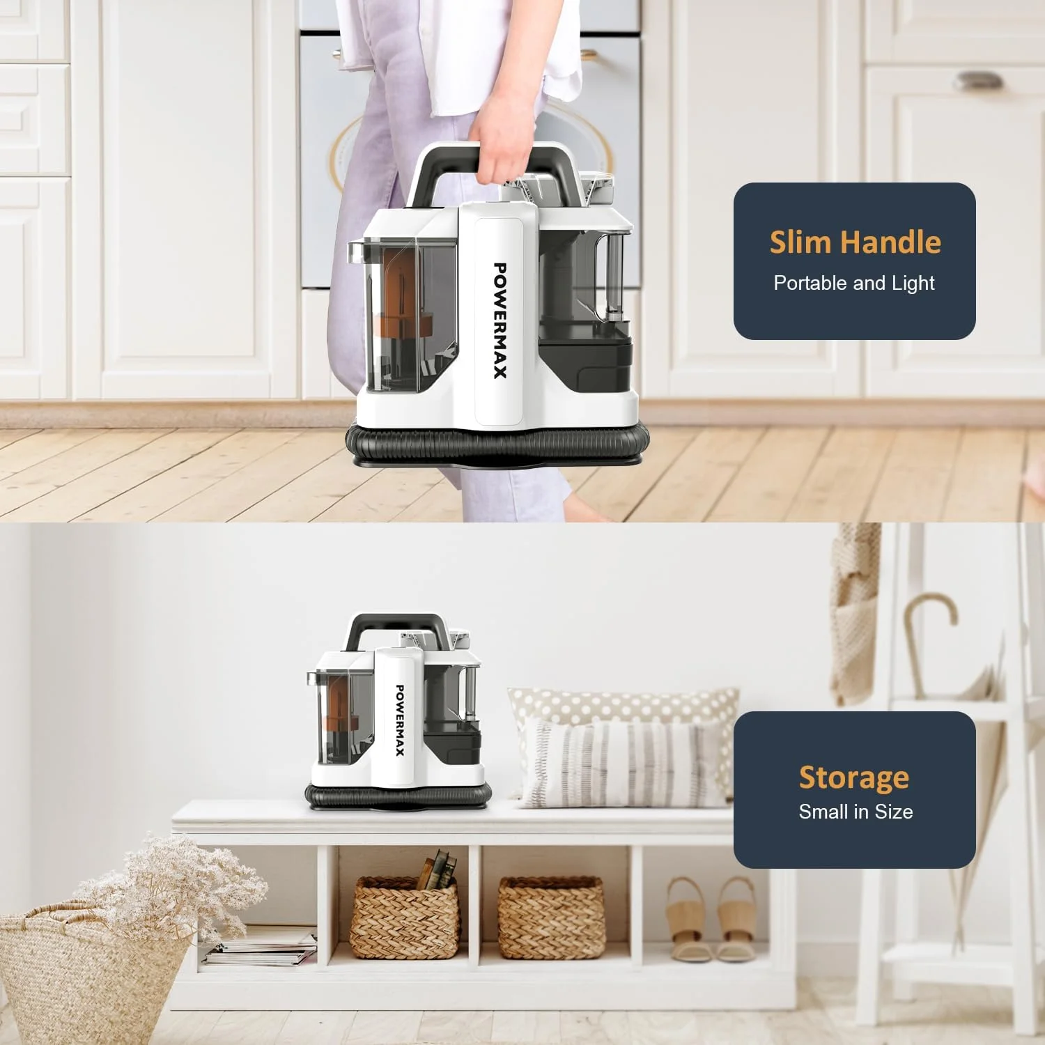 جاروبرقی چند منظوره 3 در 1 برای فرش و مبل، جاروبرقی دستی کم صدا، جمع کننده گرد و غبار عمودی با قدرت بالا 450 وات مدل KD2041