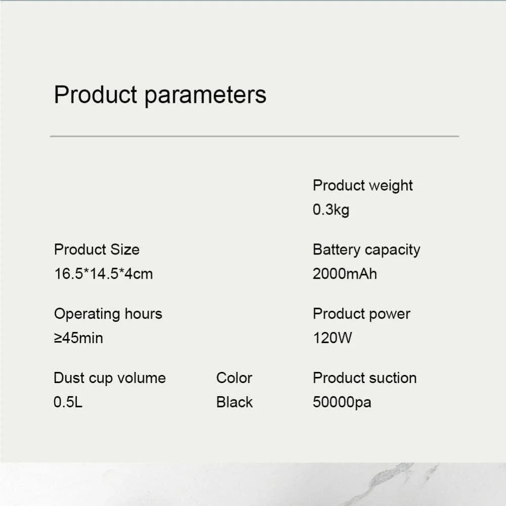 جاروبرقی های خانگی 50000pa بی سیم دستی، جاروبرقی قابل حمل با مکش قدرتمند، مرطوب و خشک، هوشمند و بدون سیم برای خانه (01)