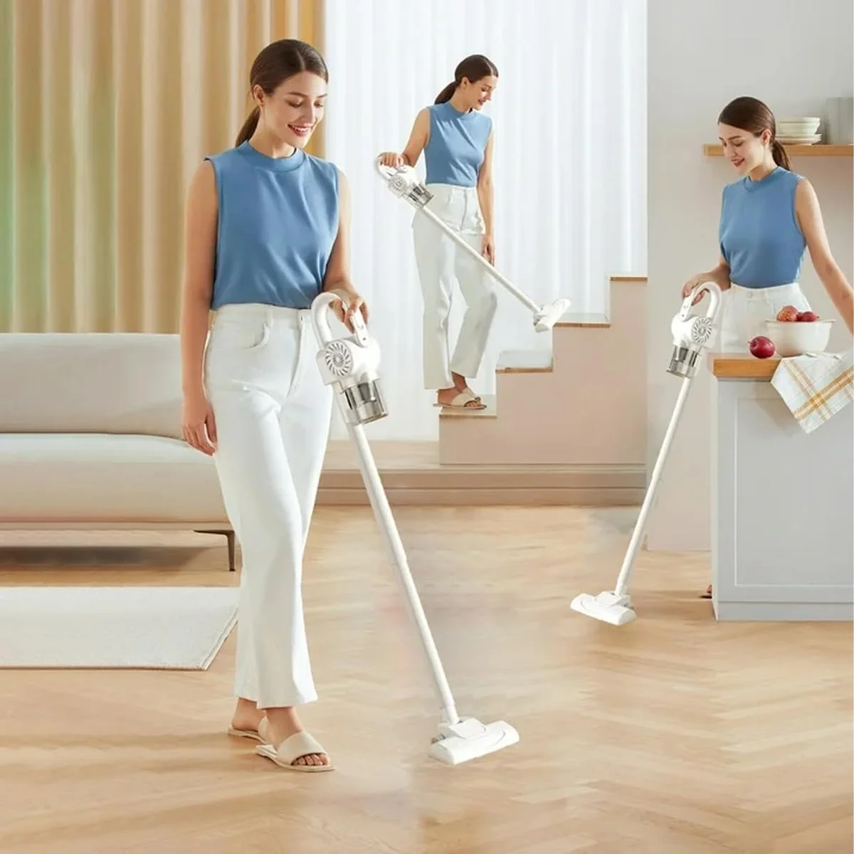 جاروبرقی عصایی و دستی 2 در 1 Occuwzz با مخزن گرد و غبار 280 میلی لیتری - قدرت مکش قوی 3000 میلی آمپر ساعتی برای ماشین، خانه و آشپزخانه