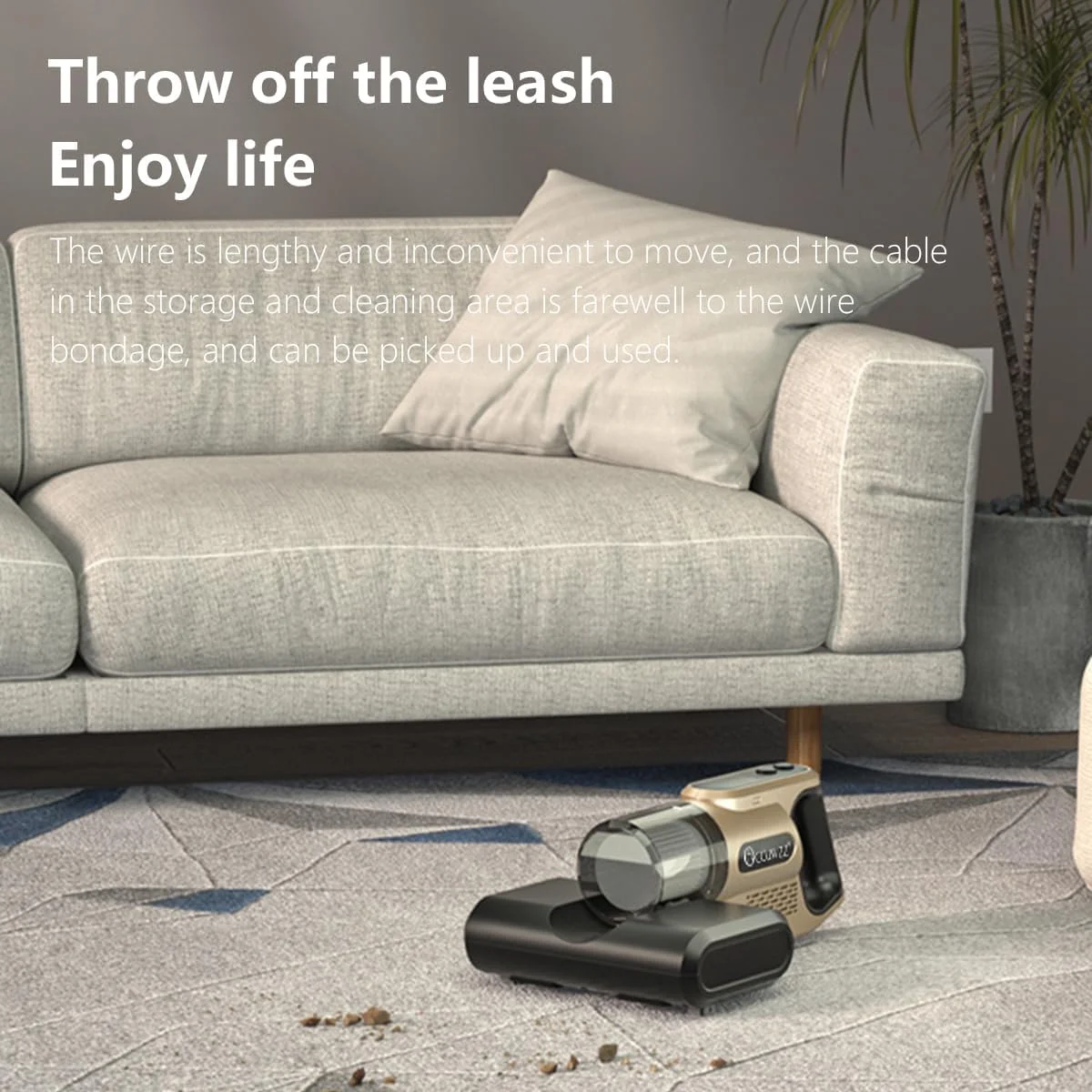 دستگاه مکنده و پاک کننده گرد و غبار Occuwzz - دارای اشعه ماوراء بنفش - قدرت مکش 10K برای تمیز کردن موثر تخت، مبل و سطوح پارچه ای مختلف