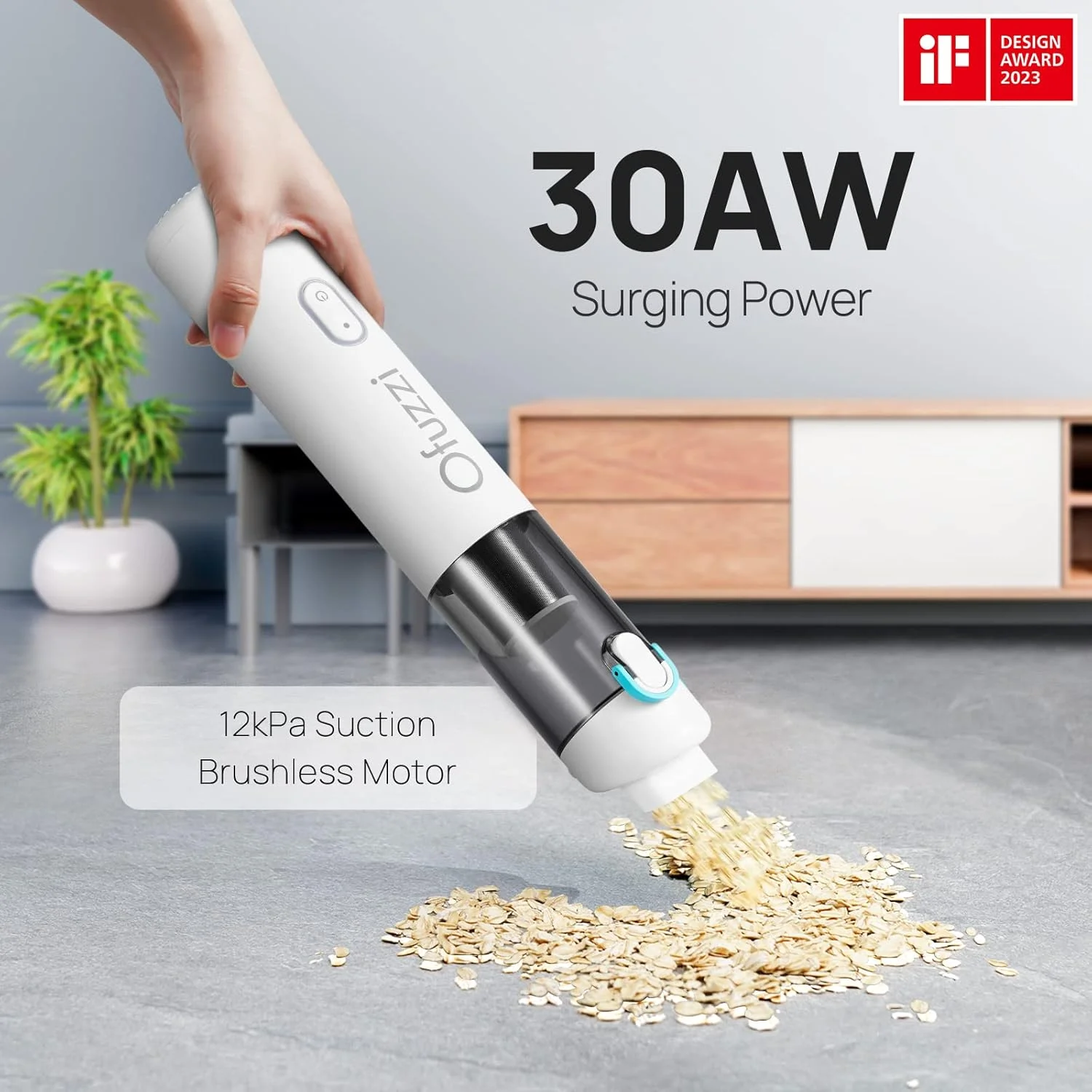 جاروبرقی دستی خودرو Ofuzzi H8 Apex، جاروبرقی قابل حمل با قدرت بالای 12000Pa، فوق العاده سبک 1.2 پوند، شارژ سریع USB-C، جاروبرقی کوچک برای خودرو، خانه، موی حیوانات خانگی