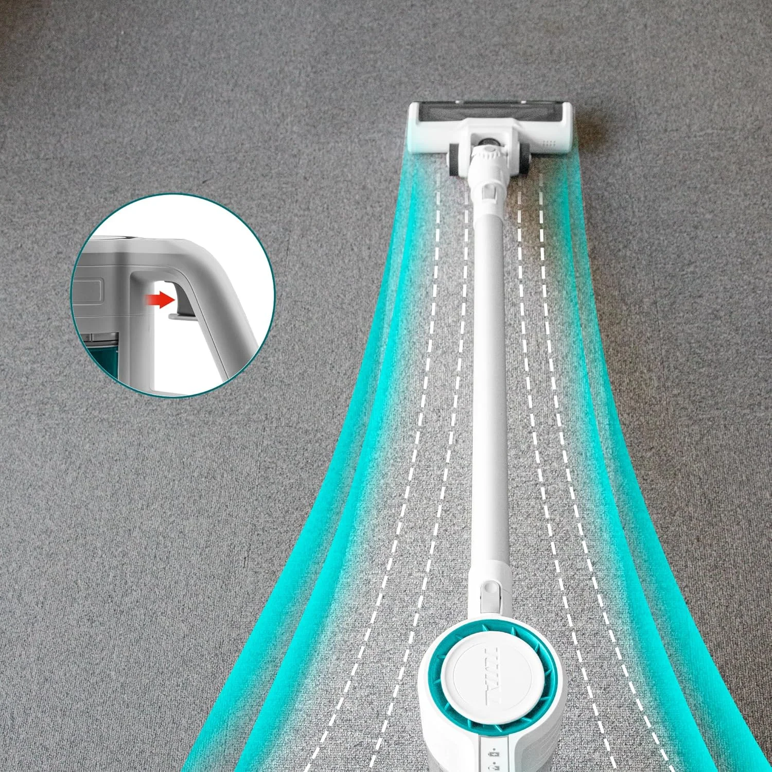 جاروبرقی دستی شارژی قابل حمل توتال – باتری لیتیوم-یونی 20 ولت قابل شارژ، عملکرد تر/خشک، سبک وزن برای خانه، ماشین، دفتر، کف، دیوار و تمیز کردن موی حیوانات خانگی