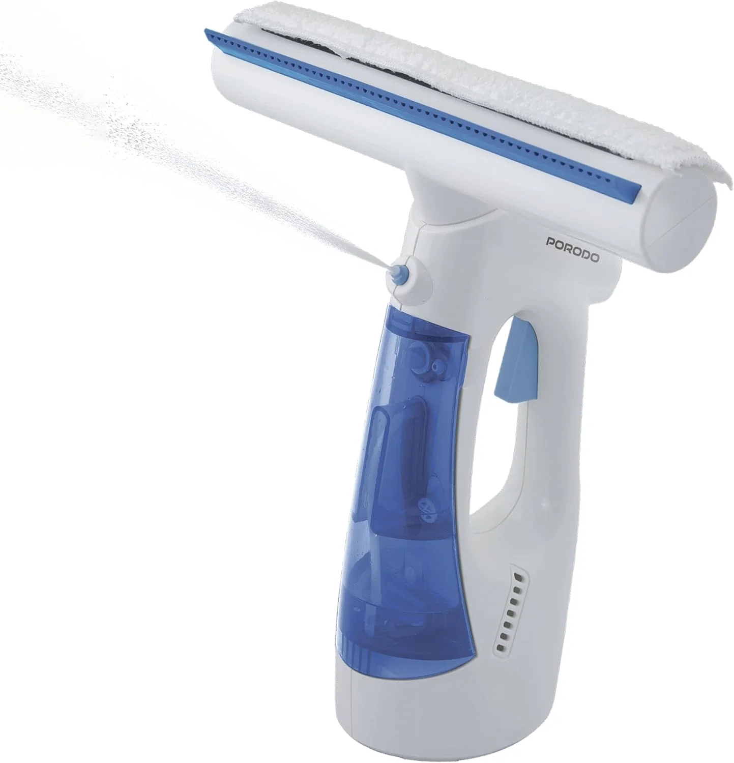 دستگاه تمیز کننده شیشه دستی Porodo Lifestyle، جاروبرقی بی سیم، اسپری کننده، مخزن آب 80 میلی لیتری، 30 دقیقه زمان کارکرد، مکش قدرتمند، استفاده چند منظوره، ایده آل برای پنجره ها، آینه ها و شیشه - سفید