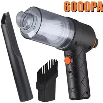 جاروبرقی دستی قابل حمل، قدرت مکش 6000Pa، طراحی بدون سیم برای خانه، ماشین، دفتر