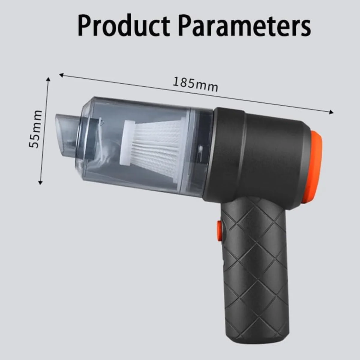 جاروبرقی دستی شارژی قدرتمند برای خودرو و منزل - مکش 13000PA، استفاده مرطوب و خشک، فیلتر HEPA، چراغ LED، قابل شارژ - جمع کننده گرد و غبار قابل حمل برای تمیز کردن خودرو، دفتر و خانه - مشکی