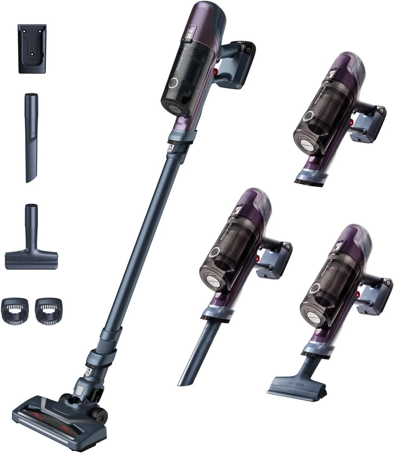 جاروبرقی عصایی و دستی بی‌سیم روونتا مدل RH6838 X-Pert 6.60 Essential | با قابلیت استفاده به صورت دستی و عصایی | 45 دقیقه زمان کارکرد | نازل LED | باتری قابل جابجایی | شامل سری مخصوص مبلمان و درزها