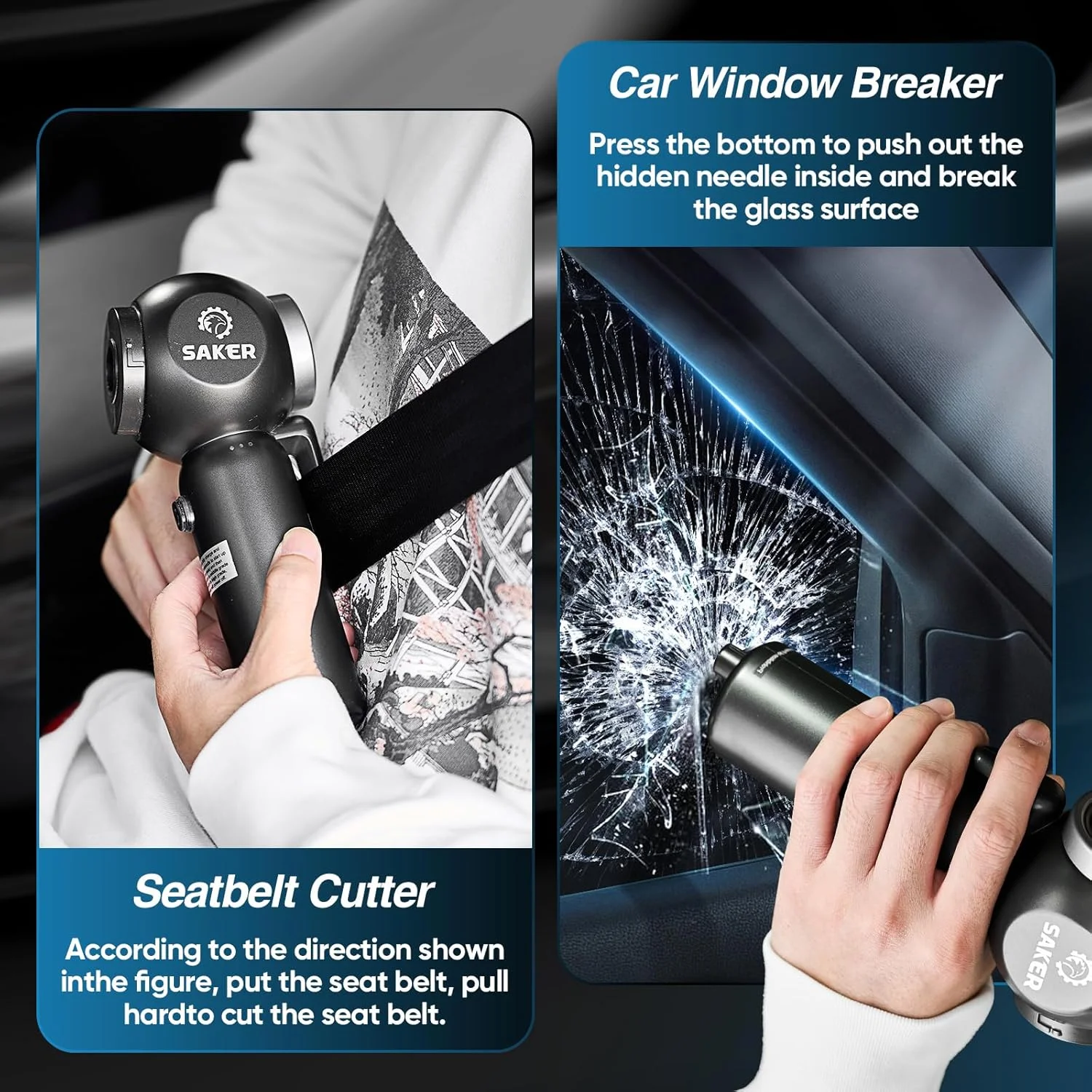 جاروبرقی قابل حمل خودرو Saker مدل SW-102، بی‌سیم 20000Pa، 6 در 1، چند منظوره، کوچک و قابل تنظیم، 7800 میلی آمپر ساعت با موتور براشلس، مناسب برای خودرو، خانه و دفتر