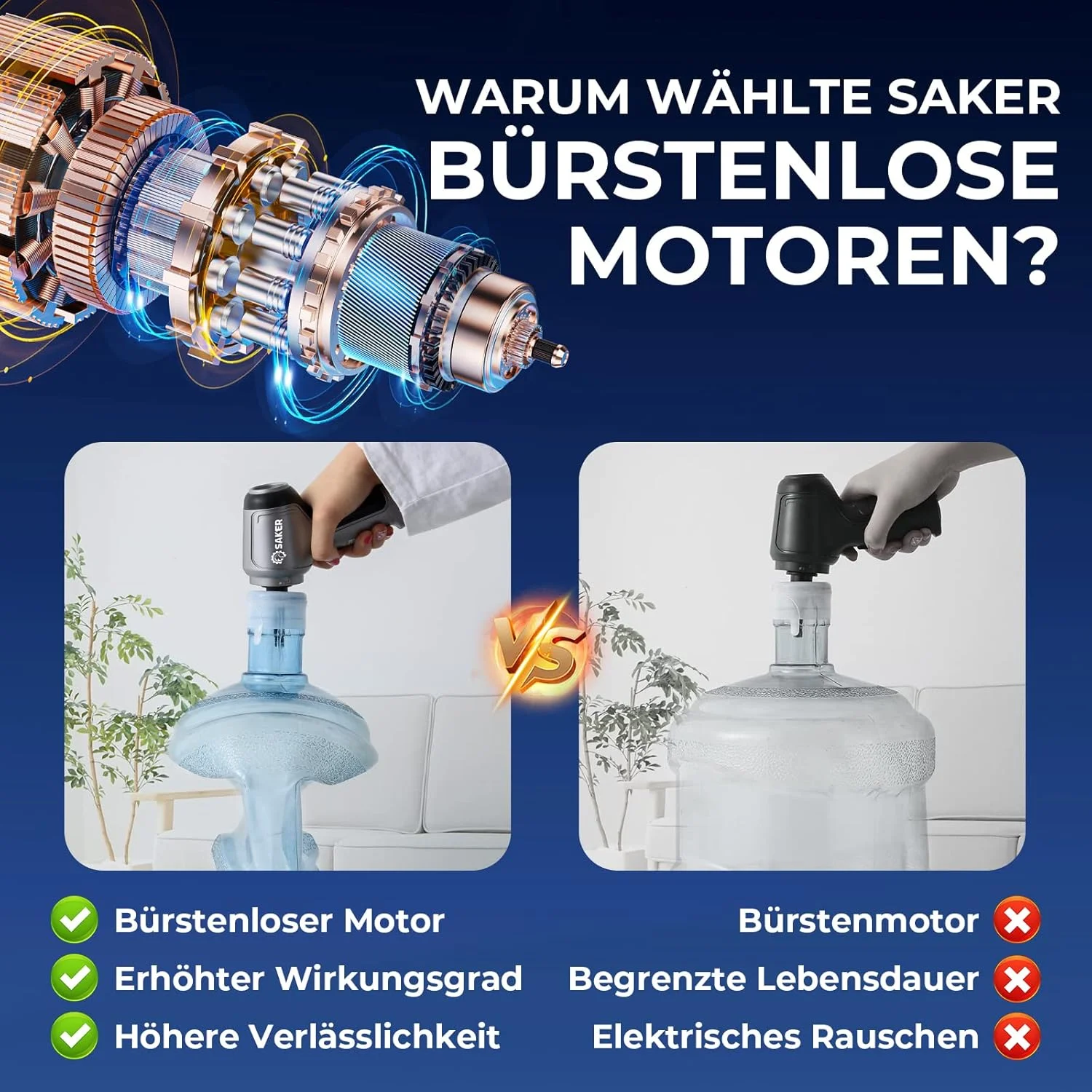 جاروبرقی دستی کوچک Saker، بی سیم، 3 در 1، موتور براشلس چند منظوره 12KPA با قدرت بالا با USB-C، جاروبرقی کوچک برای فضای باز، تمیز کردن دفتر و حیوانات خانگی