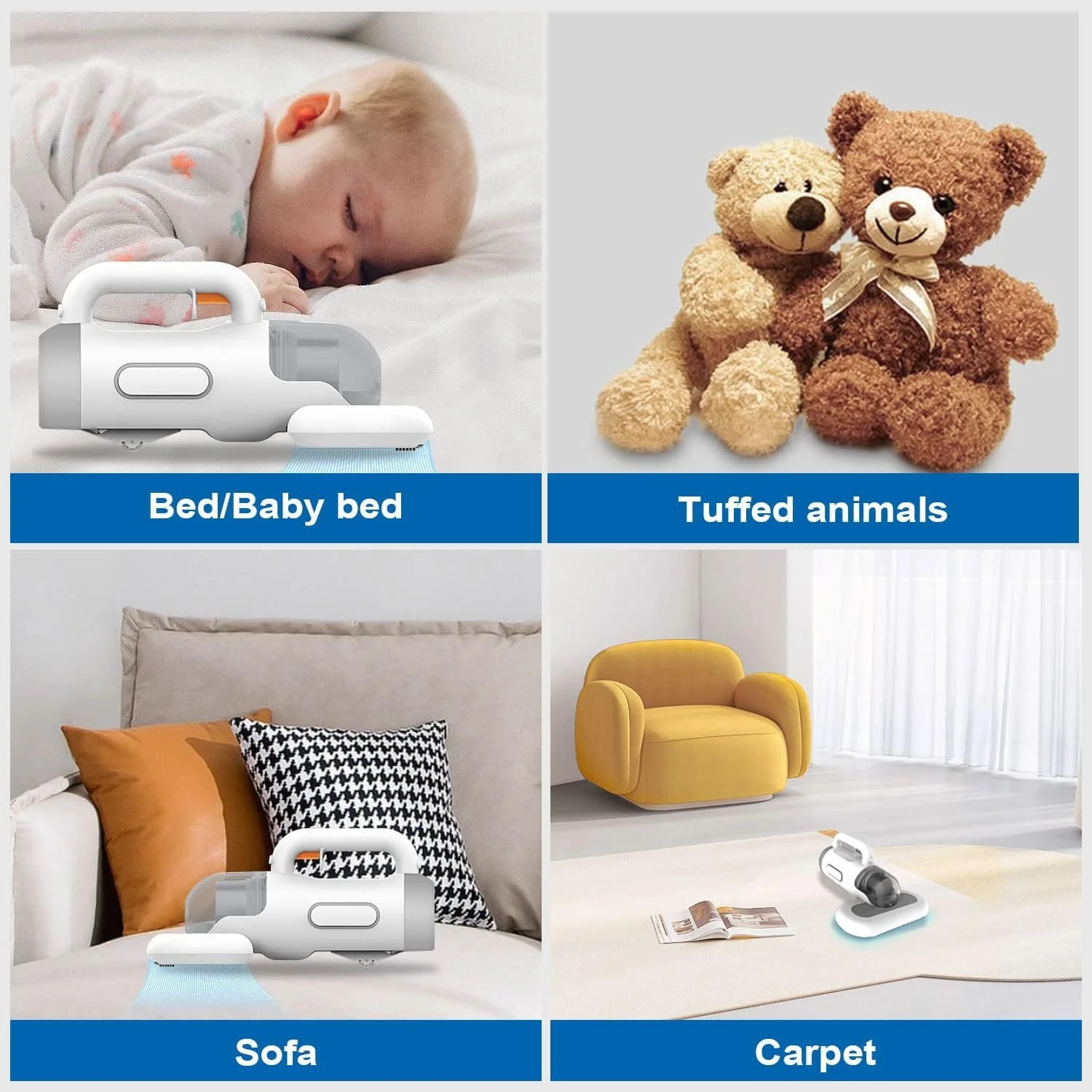 جاروبرقی تخت خواب قابل حمل SWDK، شارژی و بدون سیم، جاروبرقی حرفه ای تشک، مکش قدرتمند، تمیز کننده عمیق دستی برای ملحفه، فرش، مبل، تمیز کردن با پایه شارژ