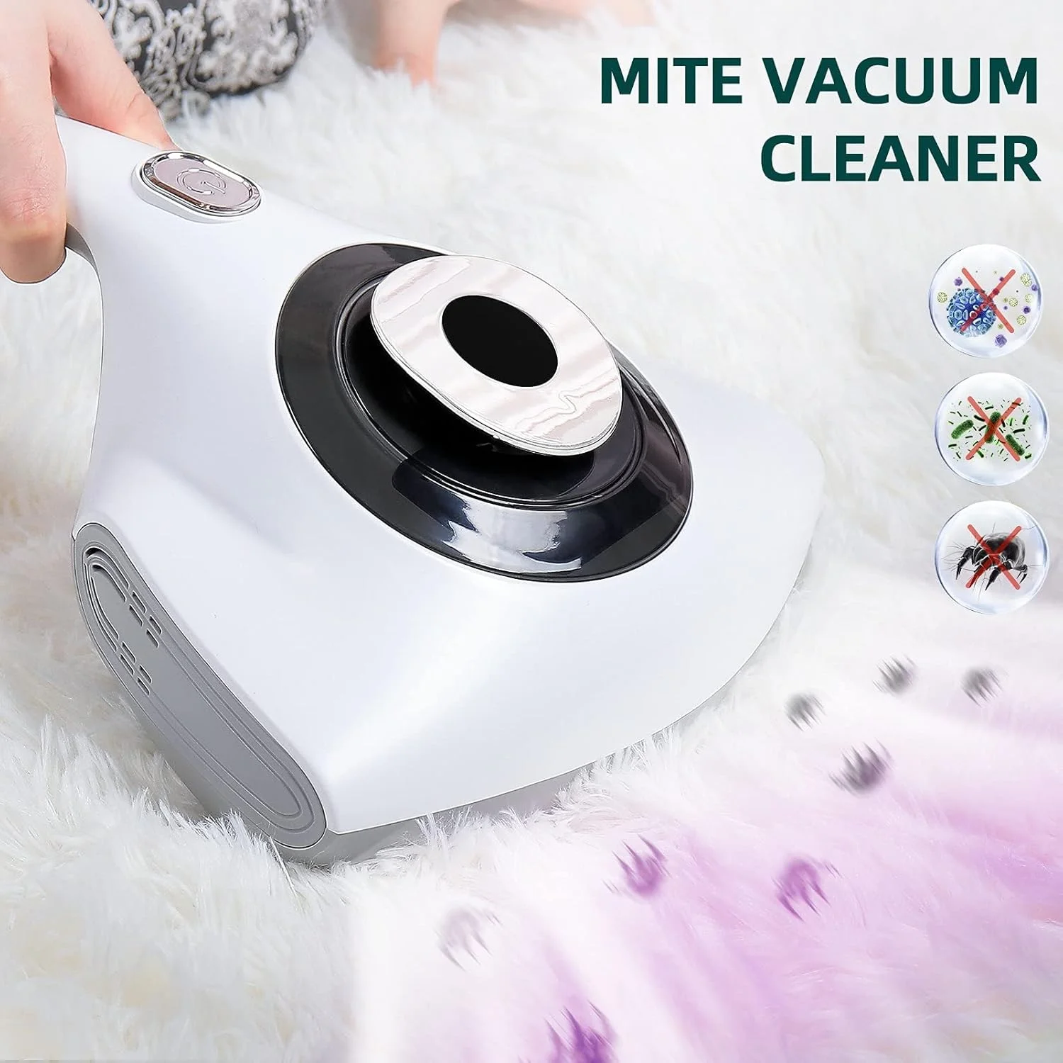 دستگاه جمع آوری کنه TERRIFI، دستگاه قابل حمل UV با قدرت مکش قوی برای تمیز کردن موثر تشک، بالش، مبل و فرش