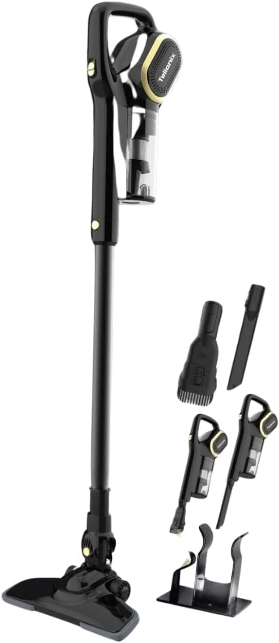 جاروبرقی دستی Telionix، طراحی 2 در 1 مناسب سطوح و دستی، مکش 16KPA، سبک وزن، سیستم سایکلون، فیلتر قابل شستشو، مخزن گرد و غبار 0.8 لیتری، موتور مسی، جاروبرقی قابل حمل