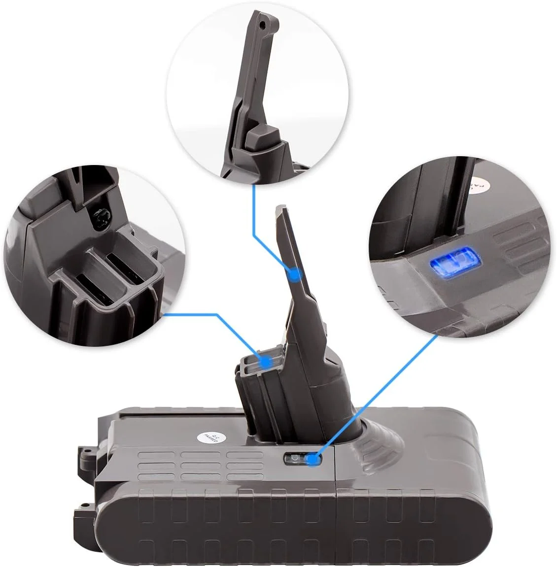 باتری جایگزین 4500 میلی آمپر ساعت 21.6 ولت برای باتری دایسون V8، باتری های لیتیومی جایگزین برای جاروبرقی دایسون V8 SV10 مدل های Absolute V8 Fluffy V8 Animal