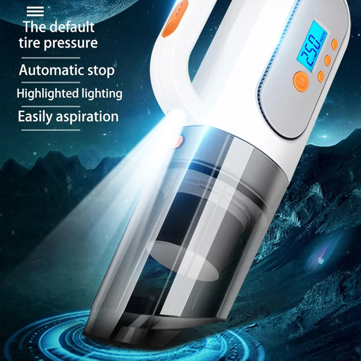 جاروبرقی دستی 4 در 1 با چراغ LED، جاروبرقی قدرتمند با قابلیت استفاده خشک و مرطوب برای خودرو، خانه و کامپیوتر