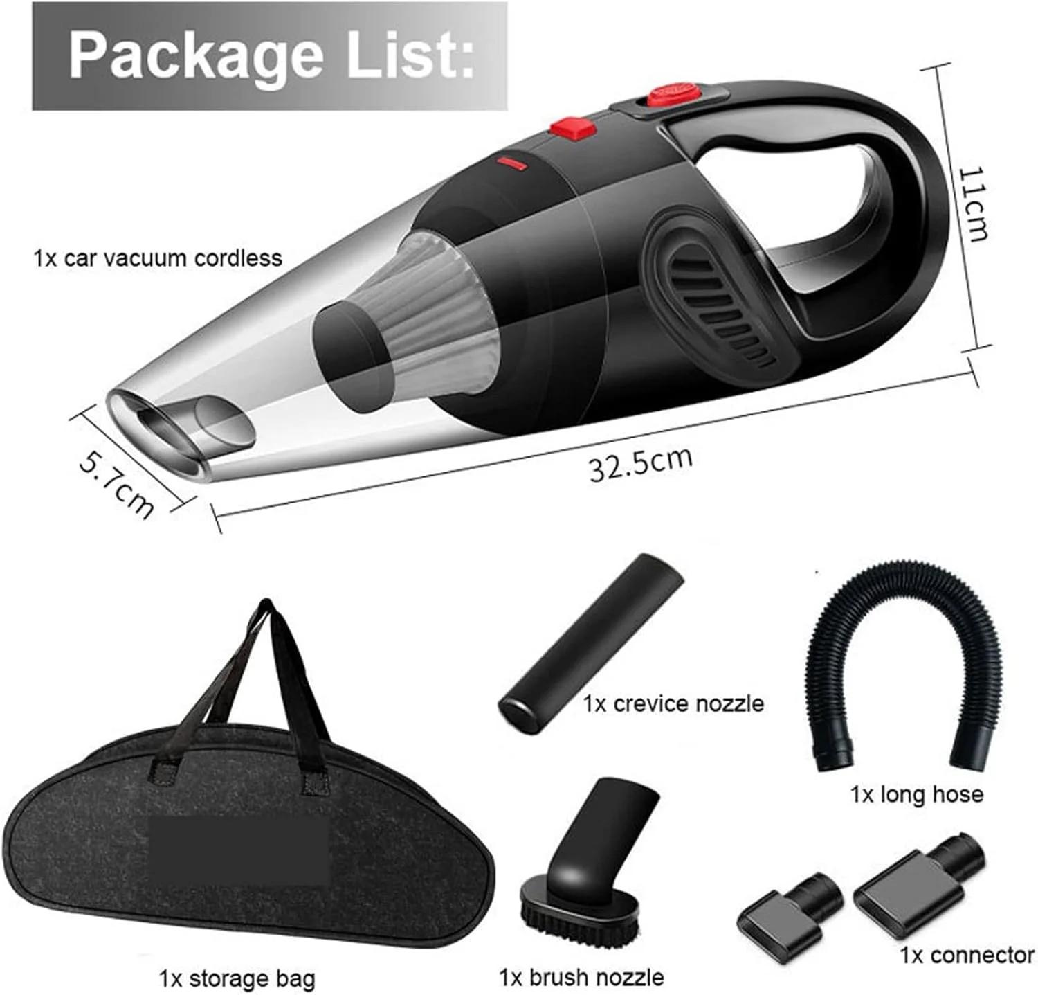 جاروبرقی خودرو UOKUGZ، جاروبرقی دستی قدرتمند برای تمیز کردن خودرو با مکش قوی