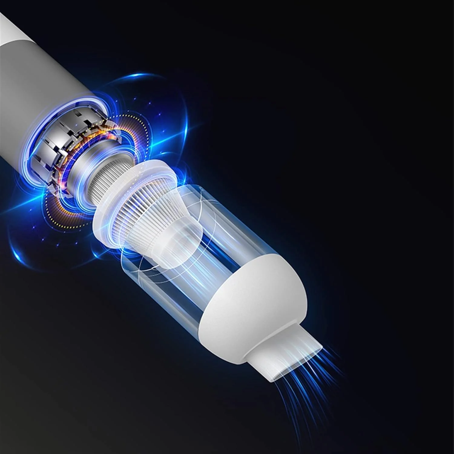 جاروبرقی قابل حمل، جاروبرقی دستی شارژی برای جذب گرد و غبار بی سیم با مکش سایکلون (سفید)