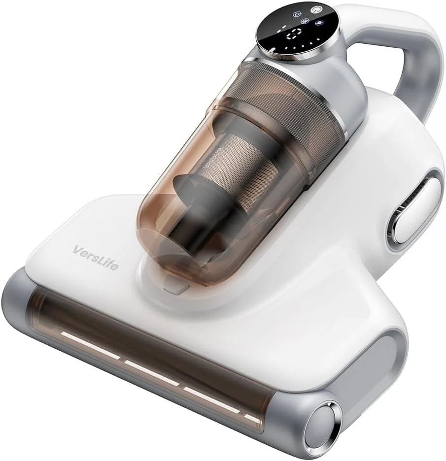 جاروبرقی بی‌سیم VersLife M6 برای تشک، جاروبرقی تشک با نور UV-C 253.7 نانومتری و 80000 لرزش، فیلتر HEPA، جاروبرقی دستی