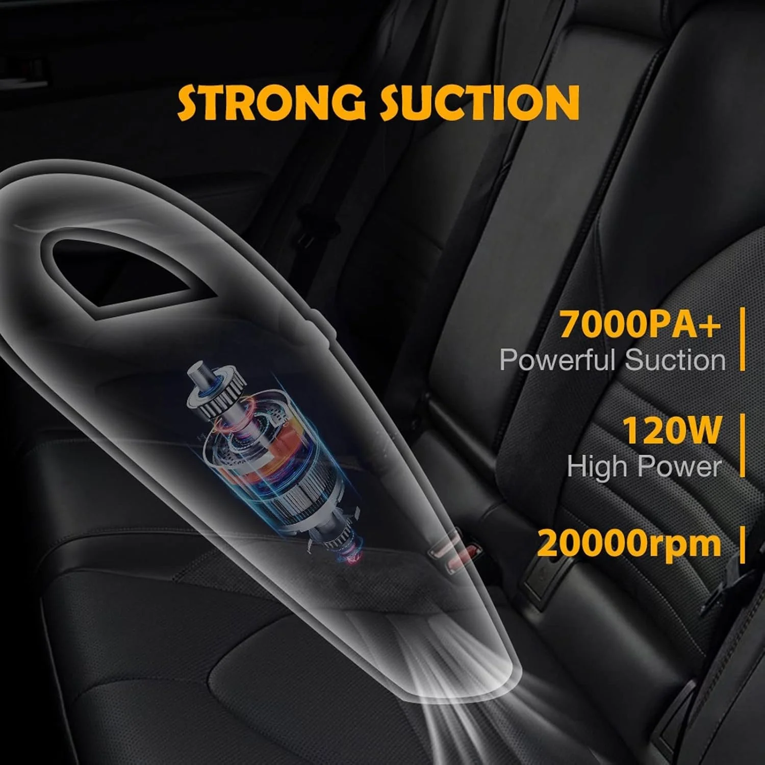 جاروبرقی خودرو بی سیم، مکش سایکلون قدرتمند، جاروبرقی دستی قابل حمل خانگی، جاروبرقی کوچک شارژی