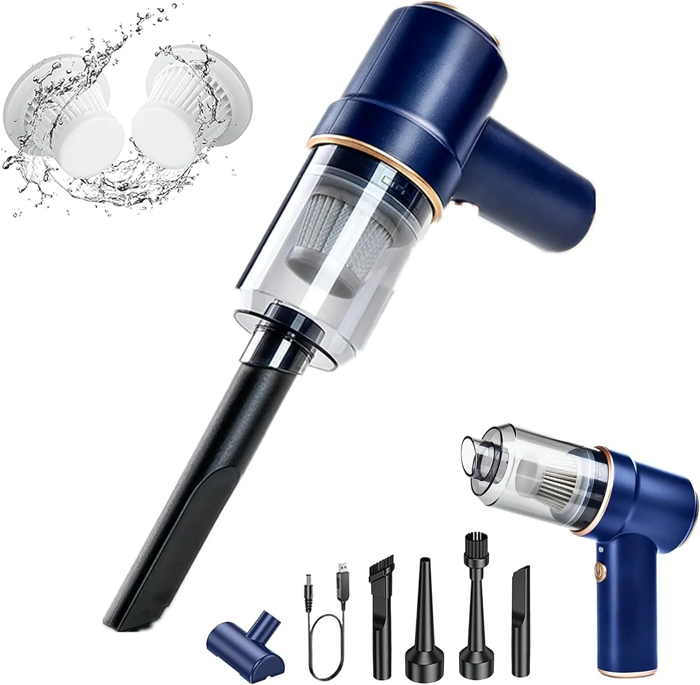 جاروبرقی دستی بی سیم خودرو Winca 8000PA – جاروبرقی کوچک قابل حمل مرطوب و خشک با قابلیت مکش و دمنده 2 در 1 برای تمیز کردن خودرو، خانه، دفتر و موی حیوانات خانگی