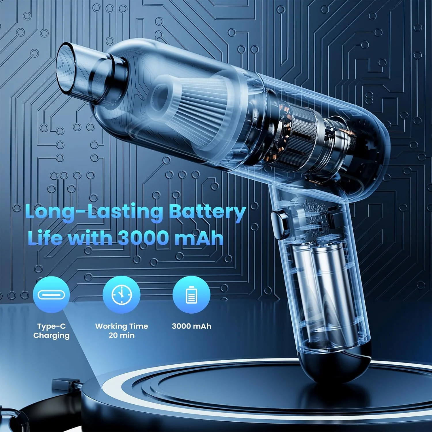 جاروبرقی دستی بی سیم قابل حمل با مکش قوی 6KPA، جاروبرقی کوچک شارژی برای ماشین، میز، سبک وزن، قدرت بالا، جاروبرقی رومیزی، گرد و غبار گیر، فیلتر قابل شستشو برای خانه، هدیه