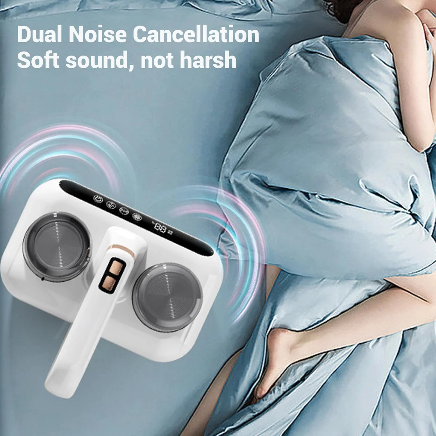 جاروبرقی دستی تخت خواب Wisoqu، جاروبرقی تشک دستی با مکش قوی 16Kpa با نور فرابنفش، امواج فراصوت، 4 فیلتر قابل شستشو، باتری لیتیومی 1800mAh، برای تمیز کردن عمیق