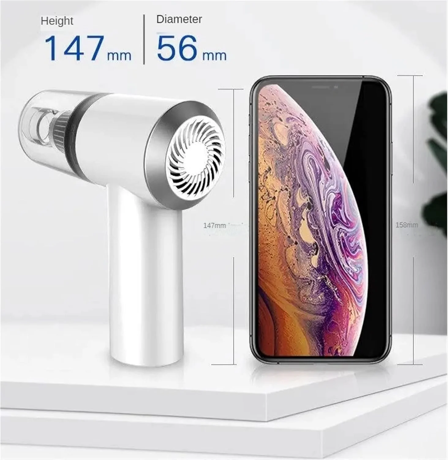 جاروبرقی های WMGSDWB برای منزل، جاروبرقی بی سیم با قدرت بالا، قابل شارژ USB، ابزار تمیز کردن منزل (سفید)