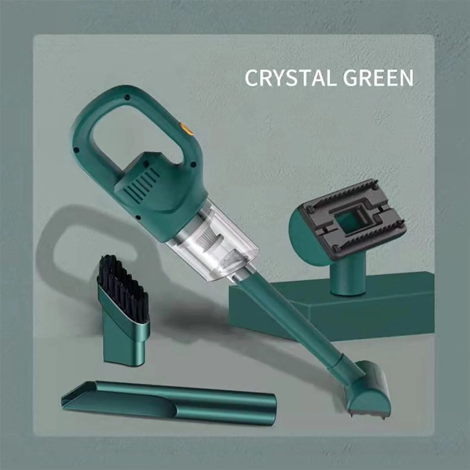 جاروبرقی های خانگی 50000Pa بی سیم خودرو جاروبرقی دستی قابل حمل مکش قدرتمند مرطوب و خشک هوشمند لوازم جانبی تمیز کننده داخلی بی سیم (آبی تیره)