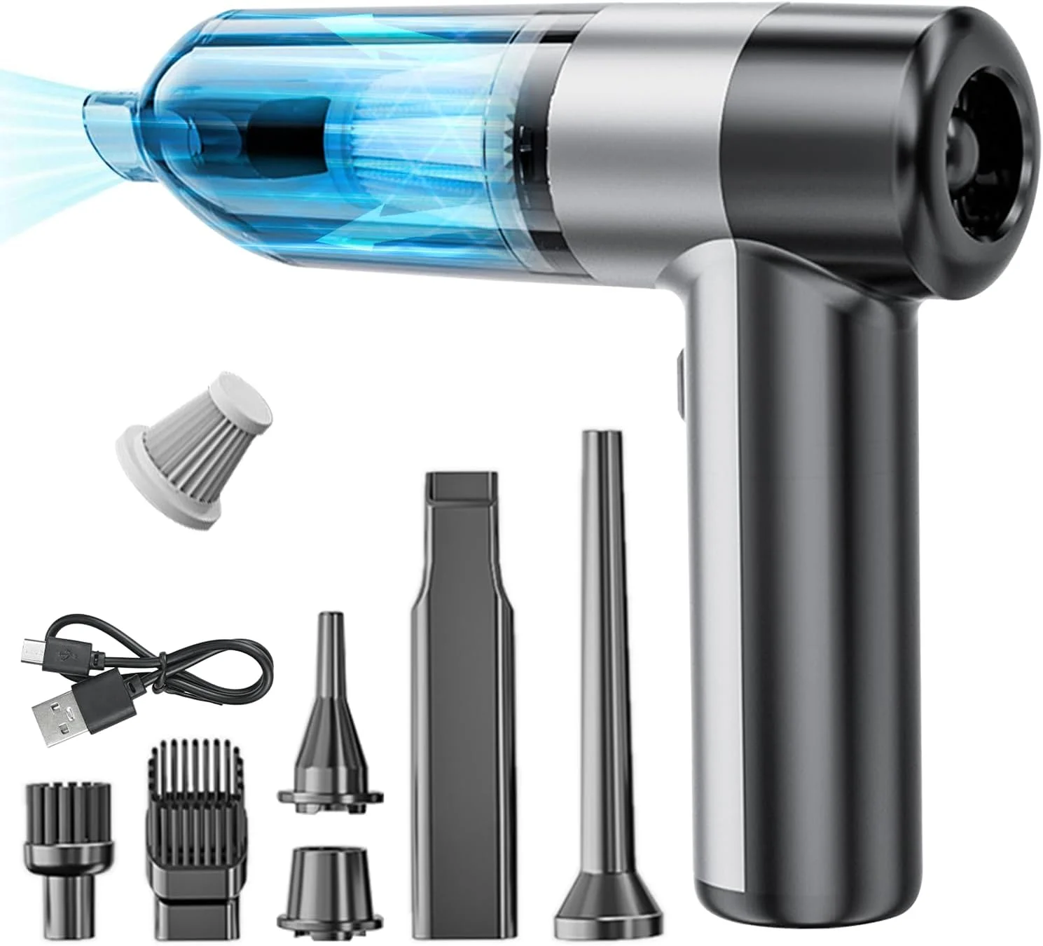 جاروبرقی دستی یاکیتر، جاروبرقی خودرو 4 در 1، جاروبرقی قابل حمل 12000Pa، مکش قوی برای تمیز کردن خودرو، خانه، دفتر جاروبرقی دستی یاکیتر، جاروبرقی خودرو 4 در 1، جاروبرقی قابل حمل 12000Pa، مکش قوی برای تمیز کردن خودرو، خانه، دفتر