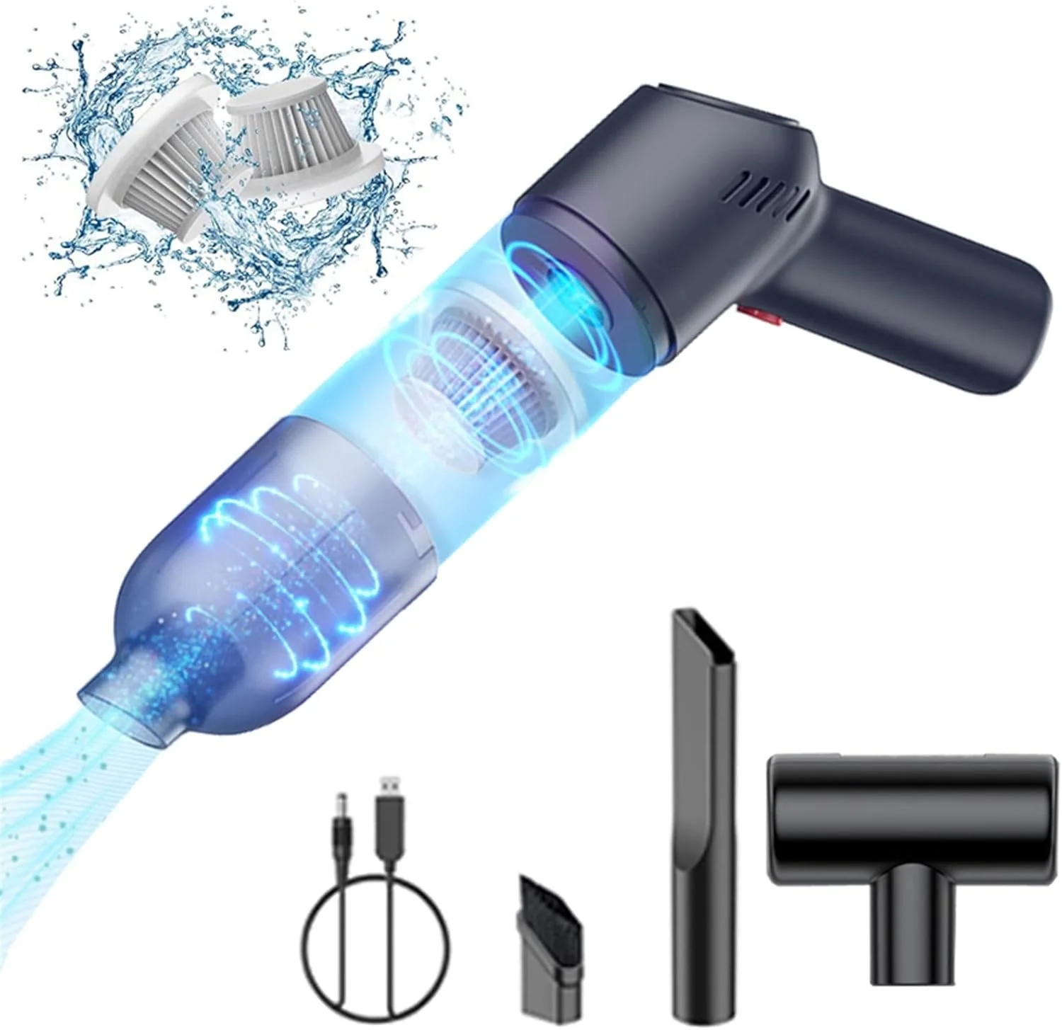 جاروبرقی بی سیم YHUAEE برای منزل، جاروبرقی دستی قدرتمند و کوچک برای تمیز کردن موی حیوانات خانگی و فرش (سفید)