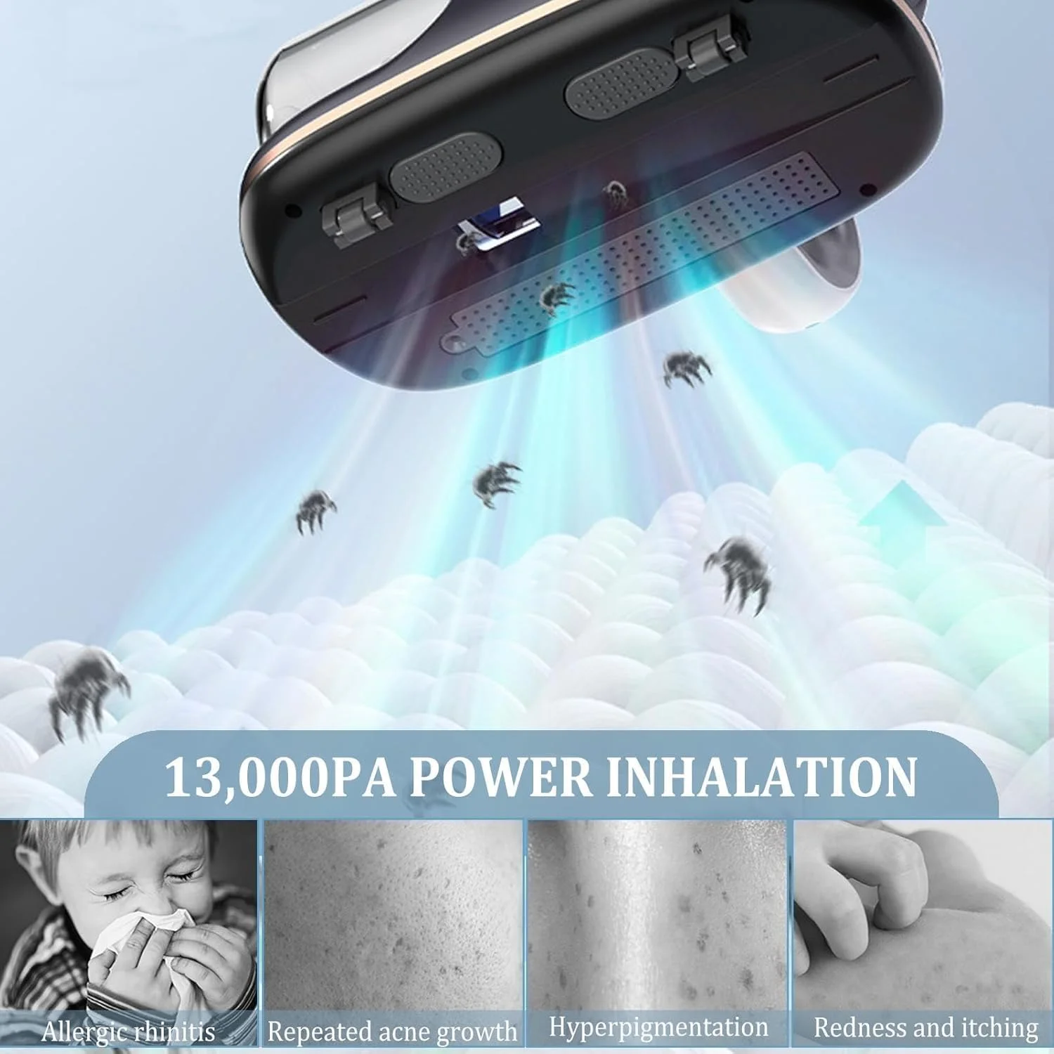 جاروبرقی تشک XVersion، جاروبرقی بی سیم، جاروبرقی تختخواب با قدرت مکش 13kPa و حالت دوگانه با فیلتر HEPA، مخزن گرد و غبار 210 میلی لیتری 100 واتی برای تخت، بالش، مبل، فرش - تک فنجانی صورتی