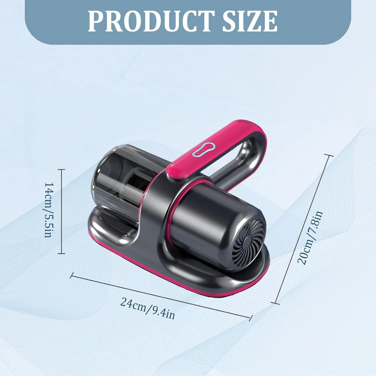 جاروبرقی تشک XVersion، جاروبرقی بی سیم، جاروبرقی تختخواب با قدرت مکش 13kPa و حالت دوگانه با فیلتر HEPA، مخزن گرد و غبار 210 میلی لیتری 100 واتی برای تخت، بالش، مبل، فرش - تک فنجانی صورتی