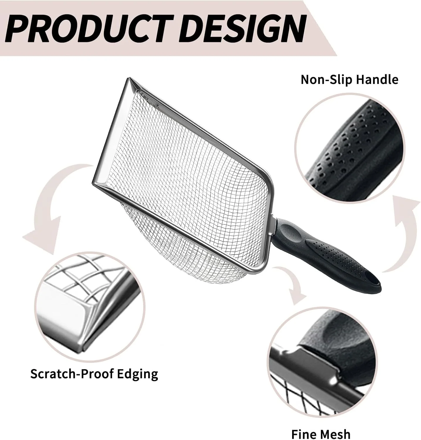 مجموعه الک خاک باغبانی 2 عددی 2 در 1 MCSDFN با توری 2/2.8 میلی‌متری، الک باغبانی و بیلچه برای شن، خاک، کمپوست سنگی، استیل ضد زنگ و دسته ارگونومیک