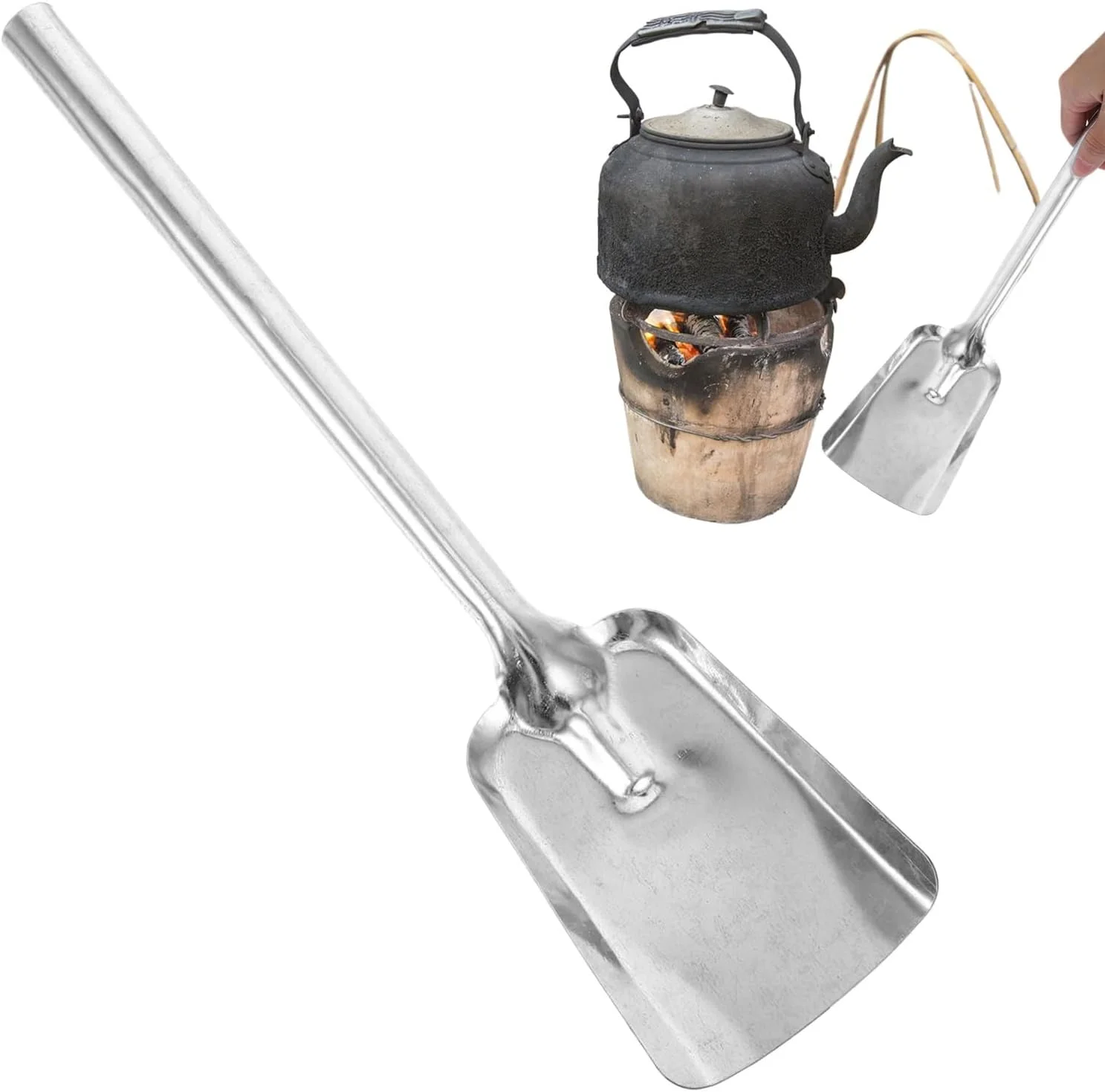 بیل خاکستر | بیل باغبانی - ابزار باغبانی دسته بلند و مقاوم برای تمیز کردن اجاق گاز، باربیکیو، فضای باز، داخل خانه، آشپزخانه و کمپینگ