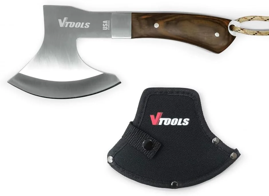 تبر نجاری 8.5 اینچی VTOOLS، ضخامت فوق العاده 4.5 میلی متر، تبر کوچک کمپینگ، برای خرد کردن و تهیه آتش، ایده آل برای خرد کردن چوب و باغبانی، آبی، VT7101